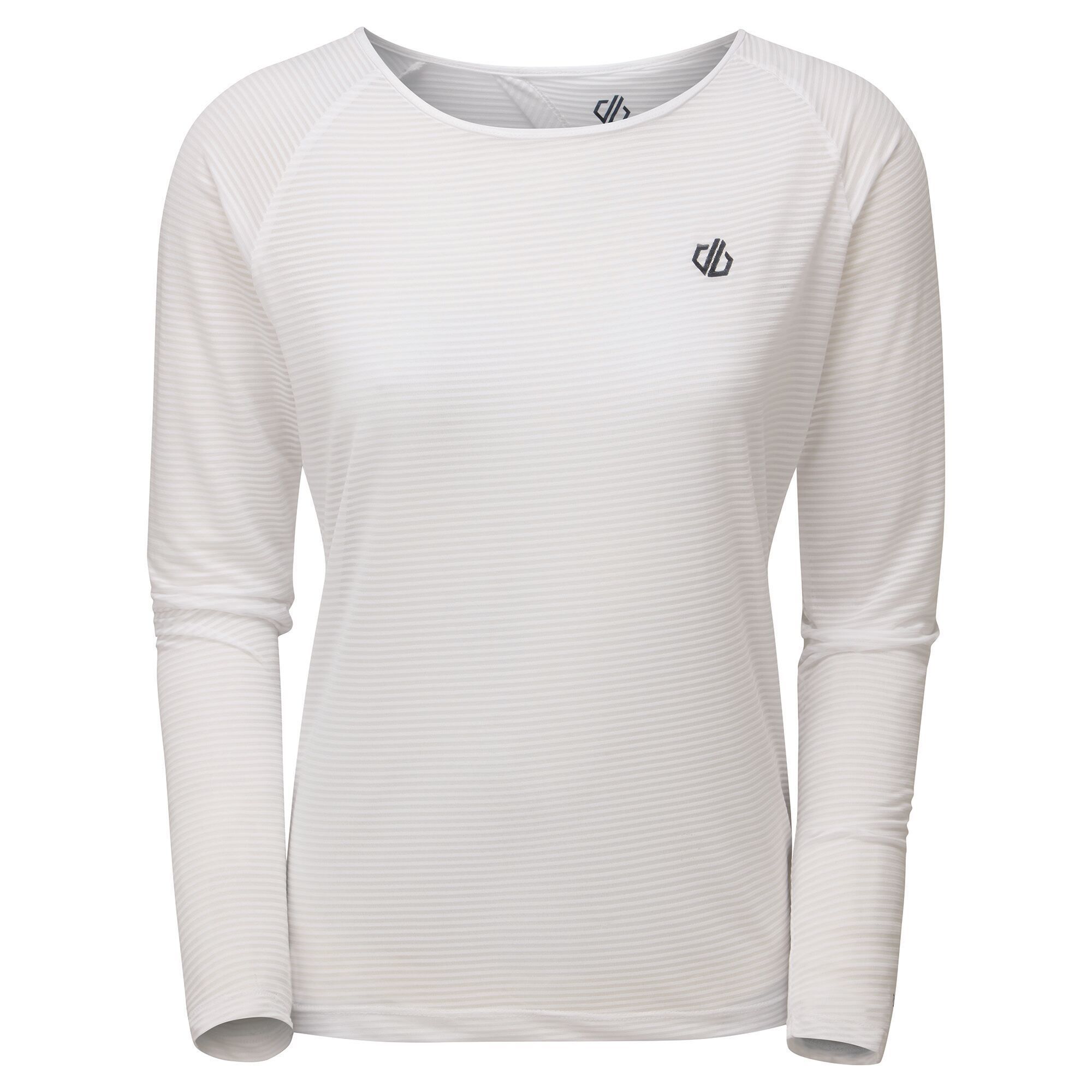 Material: 100% Polyester (Q-Wic Plus lightweight polyester fabric.) Long sleeved workout top with crossover cutout back design and scooped round neck. Features anti-bacterial odour control treatment and motion-friendly sleeve design.
