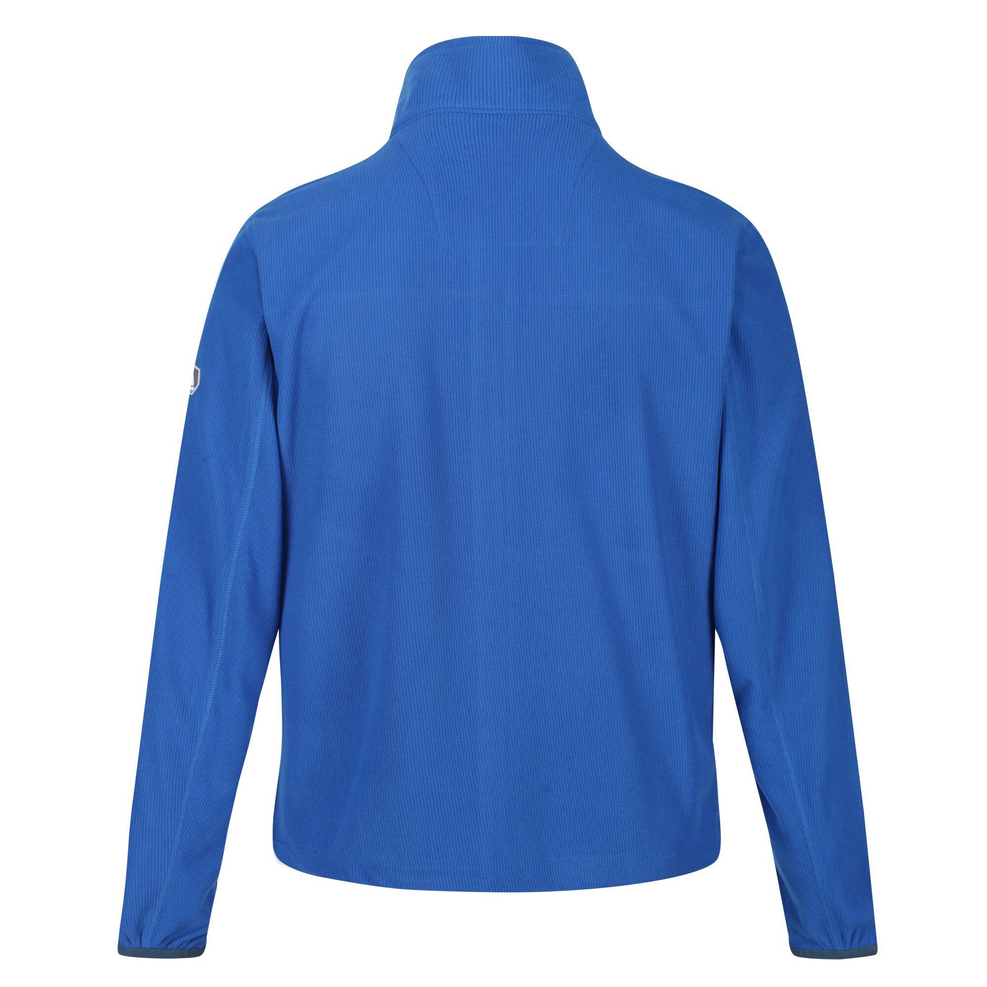 Material: 100% Polyester. Zip sweater with 180gsm mini-grid fleece fabric with one side brushed. Stand collar, adjustable shock-cord hem and stretch binding. 2 zipped lower pockets. Regatta outdoors logo embroidery on the chest.