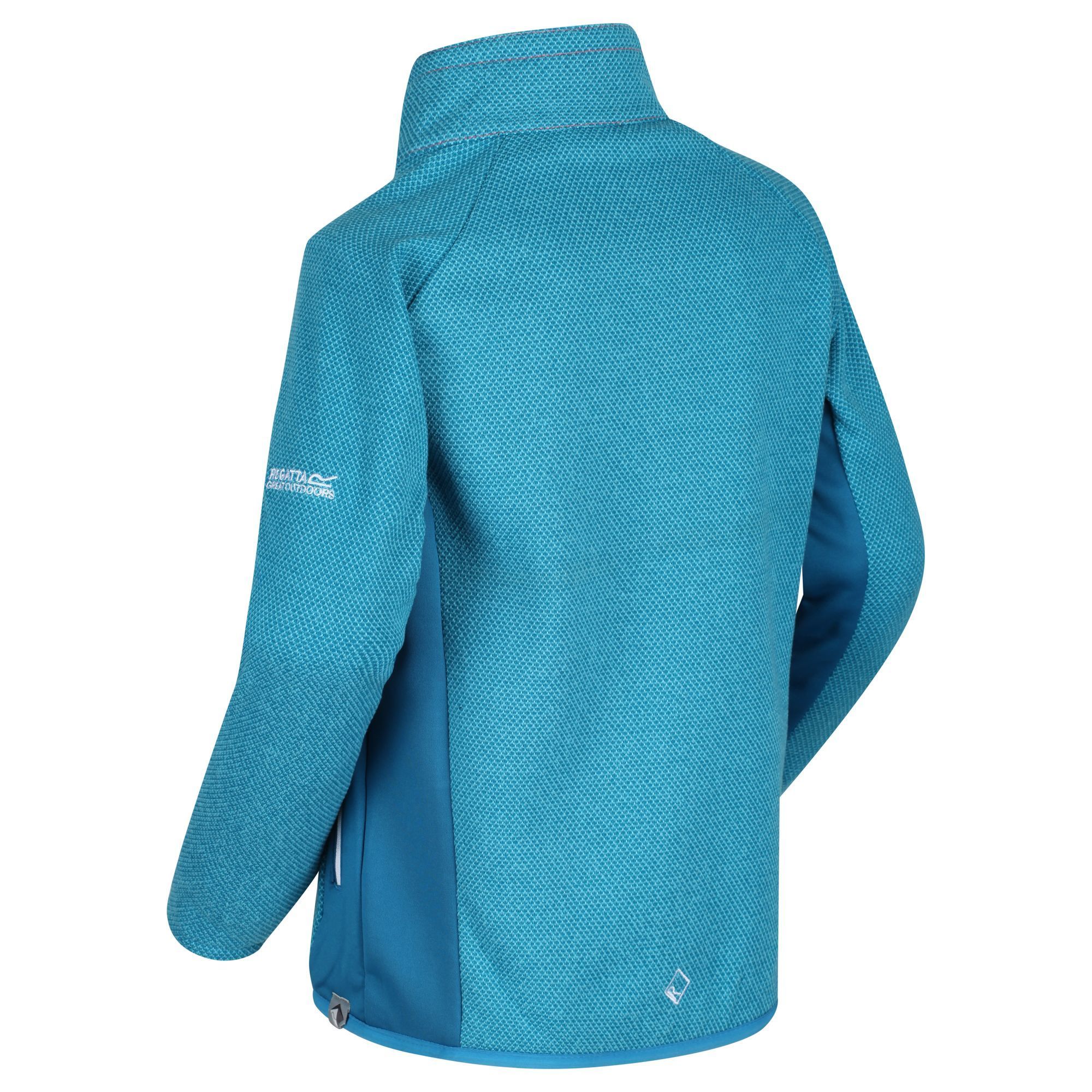 Material: 100% Polyester. Warm, stretchy, durable and water-resistant 235gsm two tone fleece jacket with Extol stretch side and underarm panels. Stretch binding to collar, cuffs and hem. 2 zipped lower pockets. Regatta `R` logo on the chest.