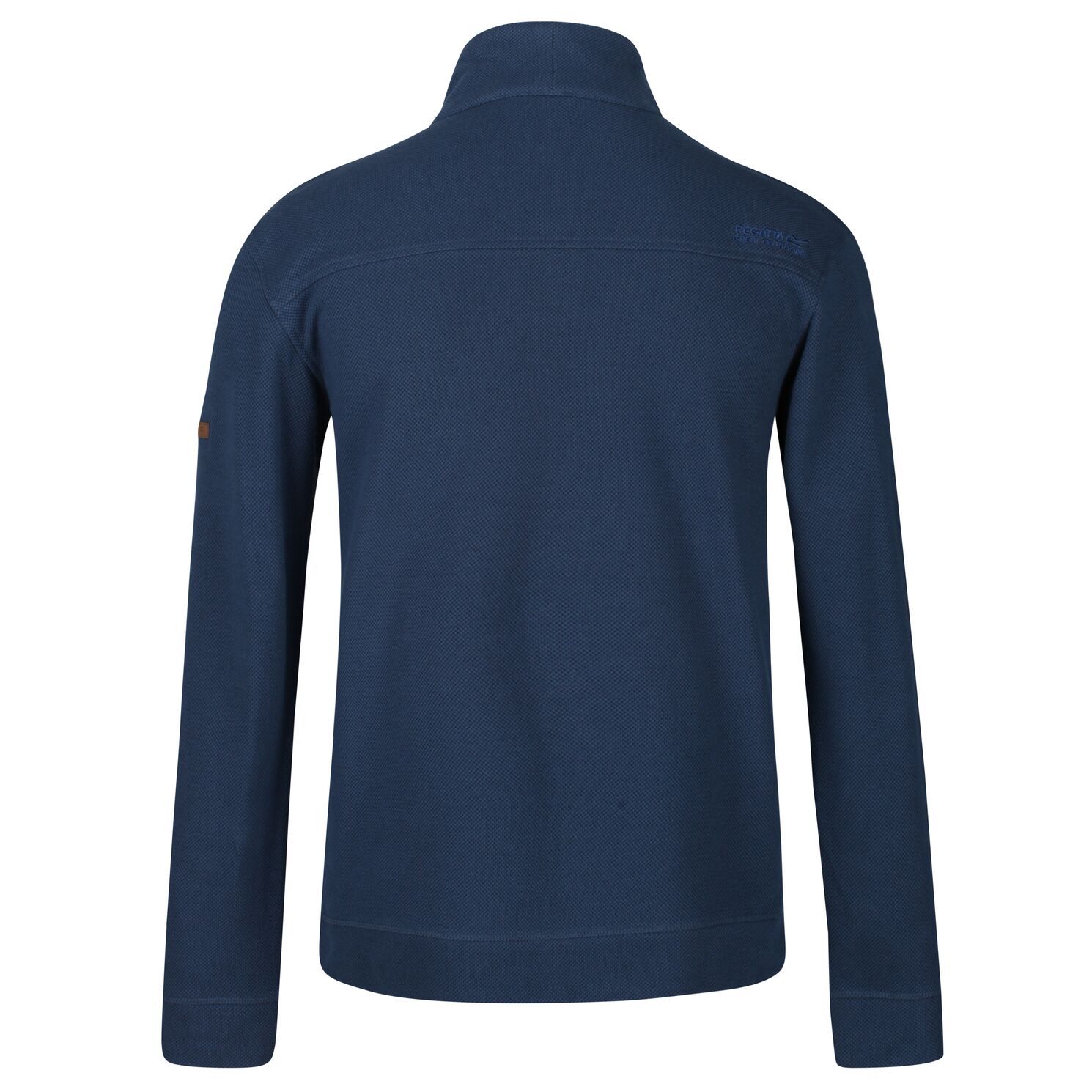 Material: 80% cotton, 20% polyester. Coolweave (67% cotton/33% polyester) stripe knit effect marl french terry fabric. Concealed snap fastening to placket. Lightly ribbed hem and cuffs. Subtle stripe effect pattern. Funnel neck collar. Chest sizes to fit: (S): 94-96.5cm, (M): 99-101.5cm, (L): 104-106.5cm, (XL): 109-112cm, (XXL): 117-122cm, (3XL): 124.5-129.5cm.