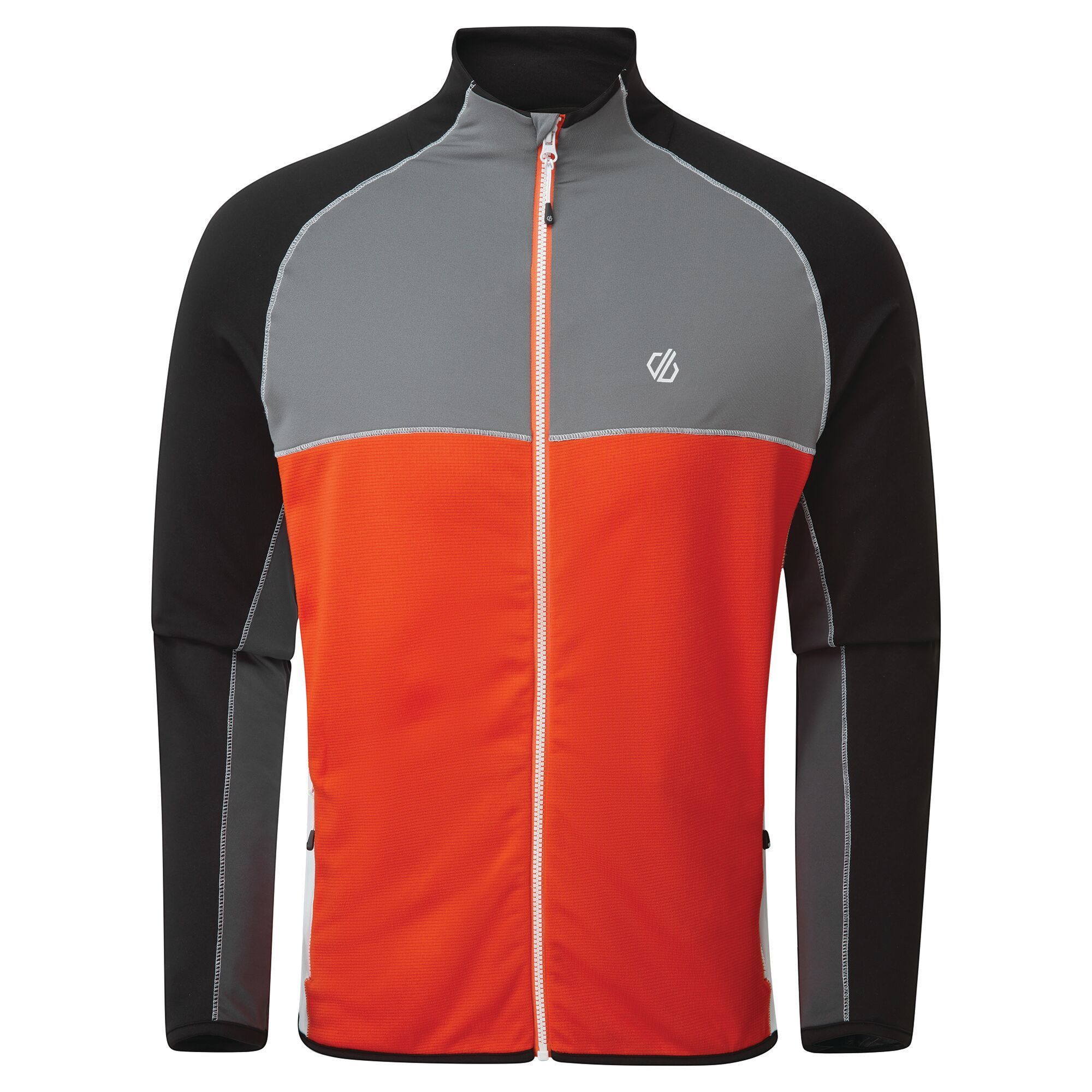 Material: 100% polyester. Lightweight Ilus Core warm waffle grid backed stretch fabric. Quick drying. Full length zip. Inner zip & chin guard. 2 x lower zip pockets. Stretch binding to cuffs and hem.