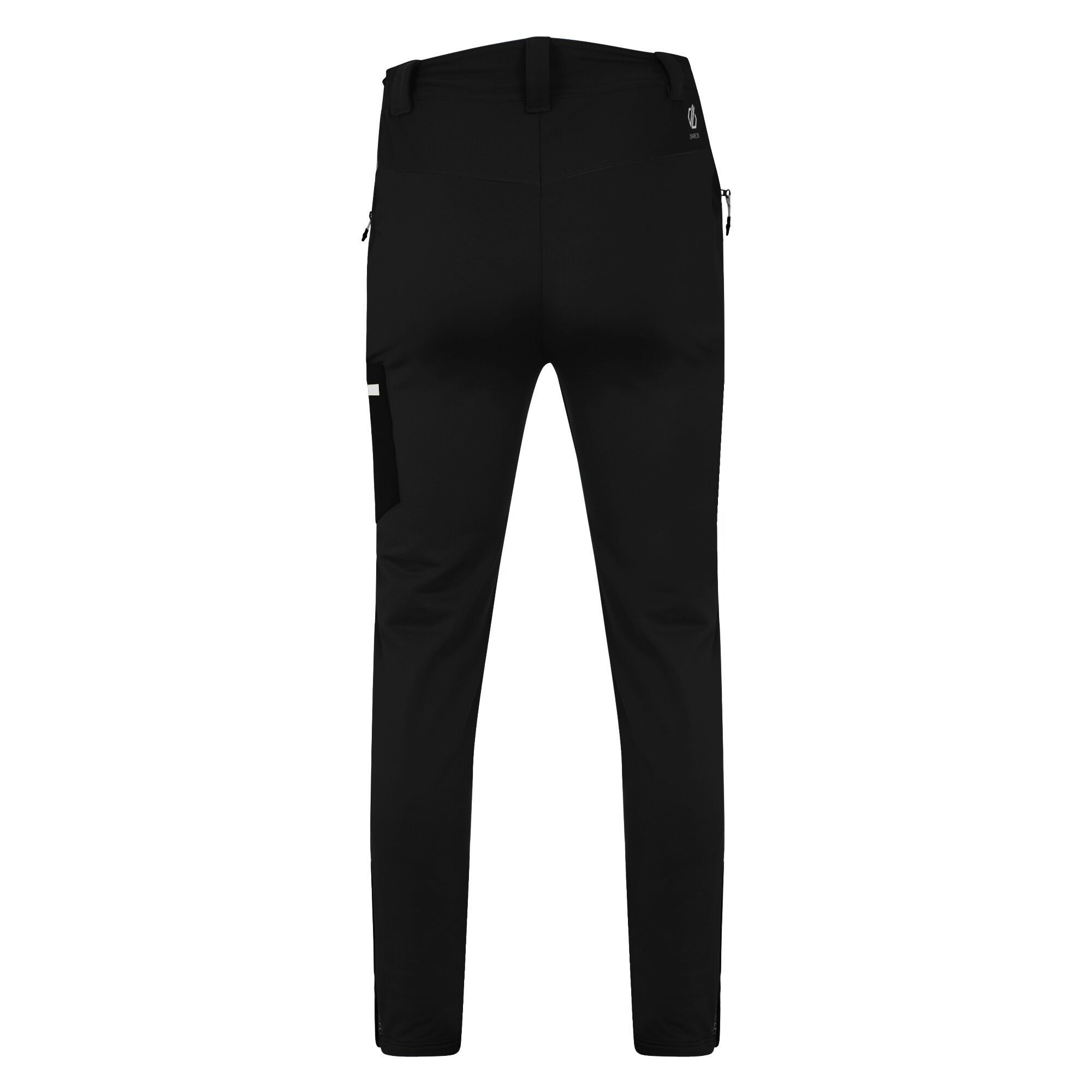 Material: 100% polyester. Ilus Hybrid Trouser with D-lab softshell to the front and core stretch to the back. Water repellent finish. Belt loops. Part elasticated waist. Zip fly opening. 2 x zipped side pockets. 1 x zipped patch pocket. Articulated knee design. Reinforced self fabric overlay at knees. Zipped hem closure.