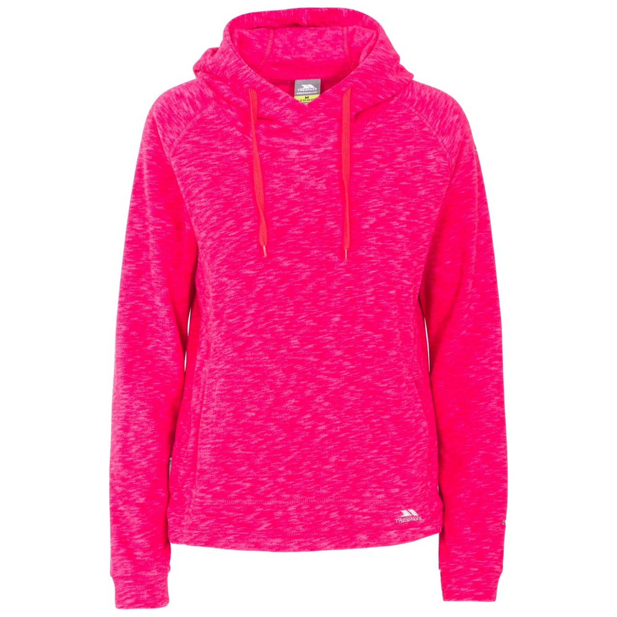 Ladies pullover fleece hoodie. 210gsm Airtrap fleece build to trap and hold onto body heat. Grown on hood. Tie neck adjusters. 2 front pockets. 100% Polyester. Size (Dress Size and Chest to fit, ins) - S: 8-10, 32.5-35, M: 10-12, 35.5-38, L: 12-14, 39-42, XL: 16-18, 42.5-47.