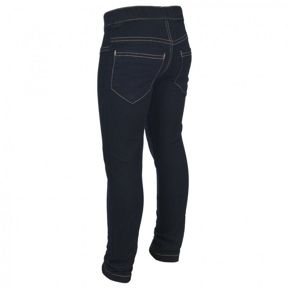 Girls denim skinny jeans. Elasticated waistband. 2 back patch pockets. Mock front pockets. 60% Cotton, 38% Polyester, 2% Viscose.