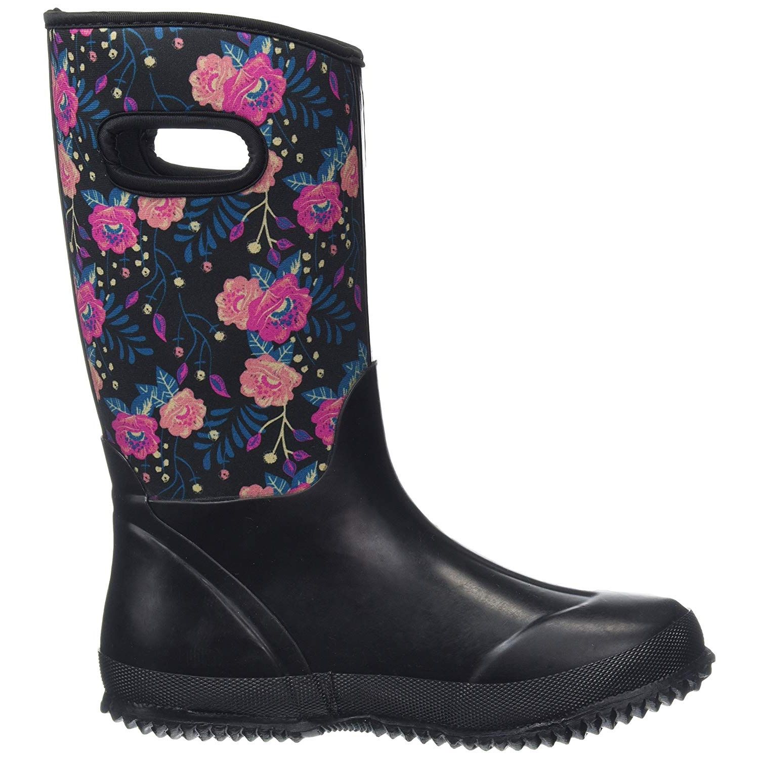 Full length wellies in neoprene rubber. Floral print. Pull handle. Traction outsole. Waterproof. Upper: Neoprene, Lining: Textile, Insole: EVA, Outsole: Rubber.