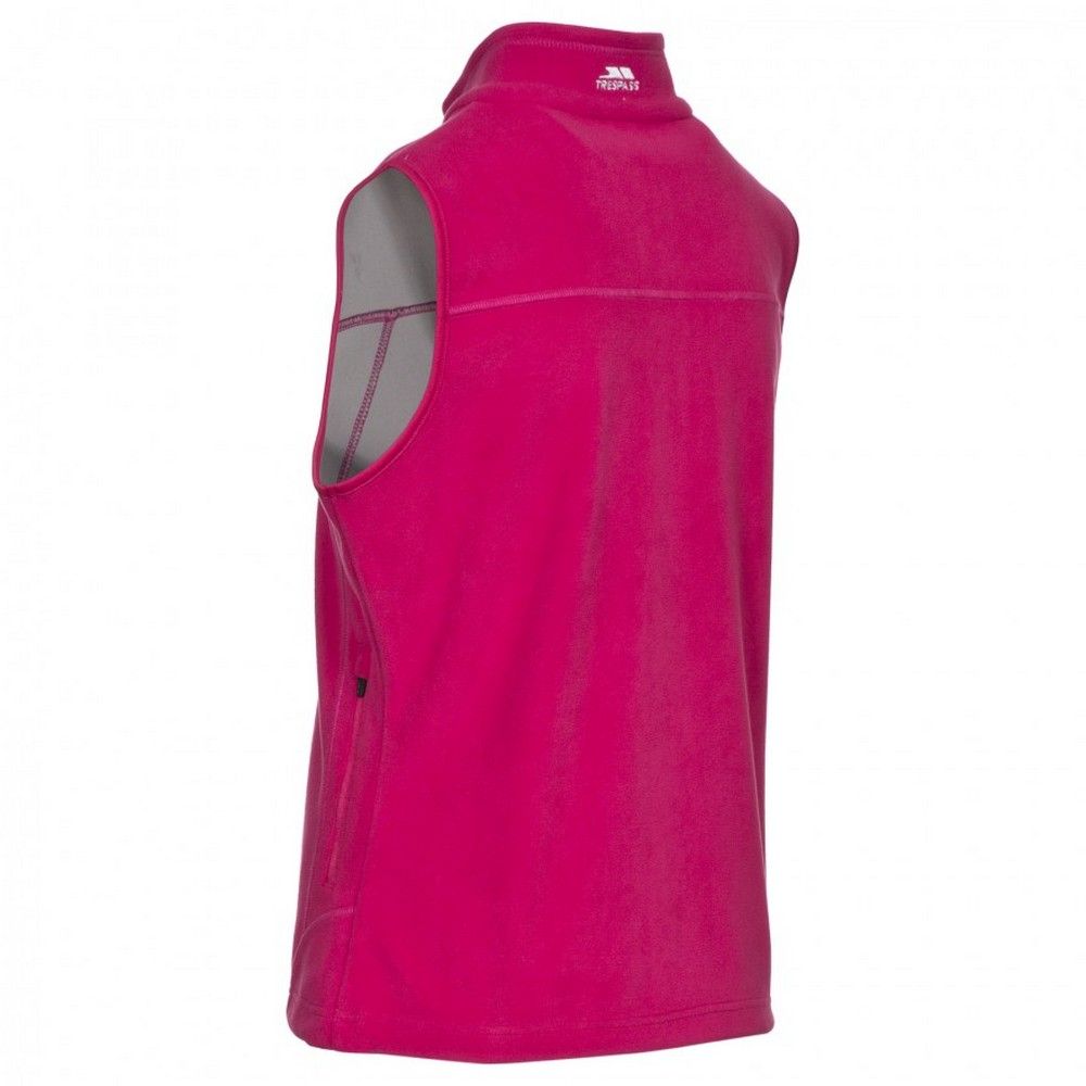 Microfleece with contrast interlock backing. 2 zip pockets. Low profile zips. Inner zip facing. Coverstitch detail. Adjustable drawcord hem. Stretch binding at armhole. Airtrap. 100% Polyester. Trespass Womens Chest Sizing (approx): XS/8 - 32in/81cm, S/10 - 34in/86cm, M/12 - 36in/91.4cm, L/14 - 38in/96.5cm, XL/16 - 40in/101.5cm, XXL/18 - 42in/106.5cm.