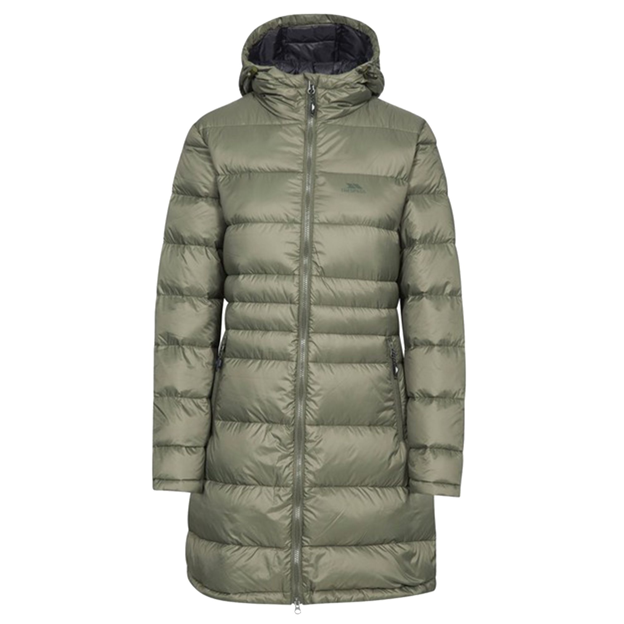 Adjustable grown on hood. 2 zipped pockets. Longer length. 2 way front zipper. Shell: 100% Polyamide, Lining: 100% Polyamide, Filling: 90% Down/10% Feather. Trespass Womens Chest Sizing (approx): XS/8 - 32in/81cm, S/10 - 34in/86cm, M/12 - 36in/91.4cm, L/14 - 38in/96.5cm, XL/16 - 40in/101.5cm, XXL/18 - 42in/106.5cm.
