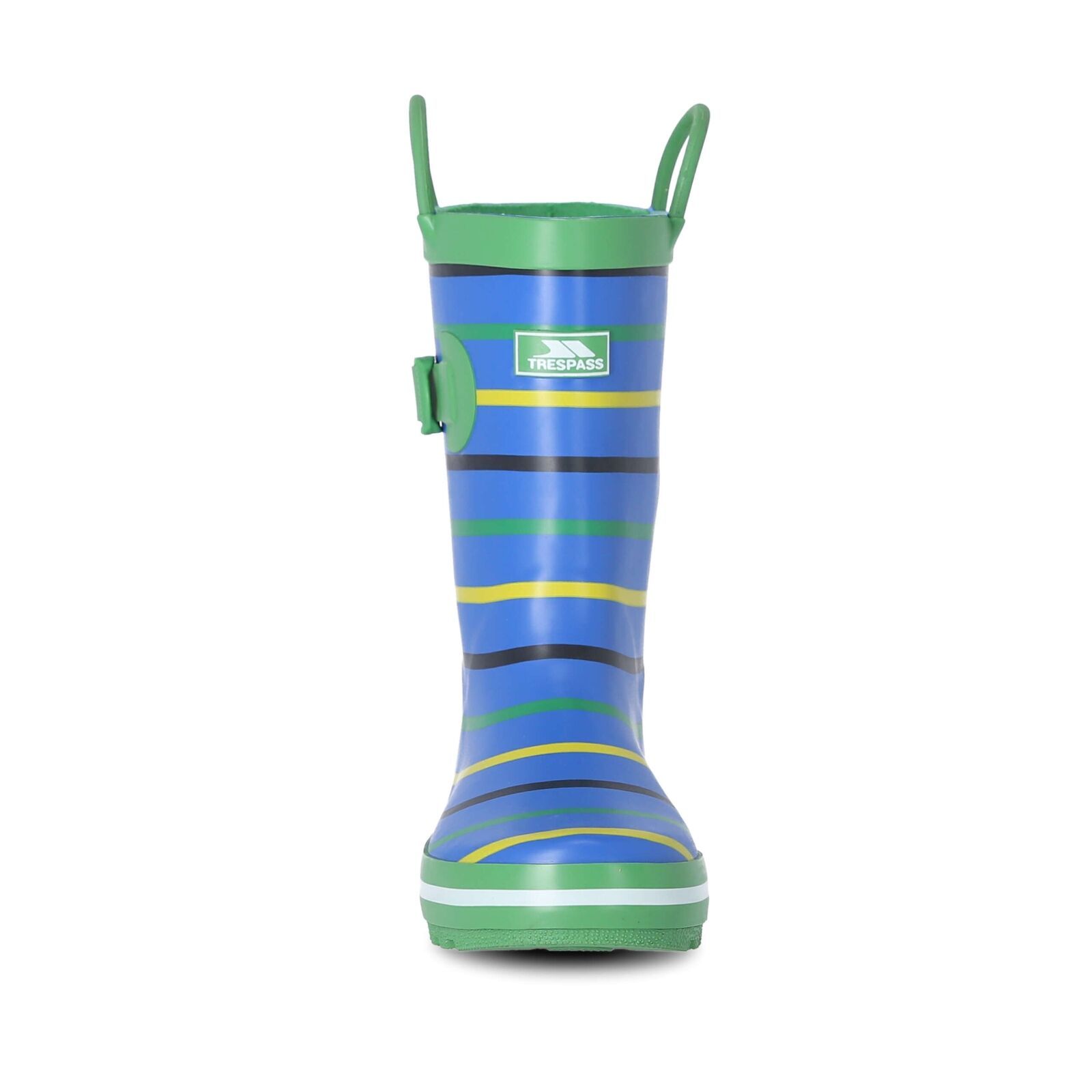 Printed welly boot. Adjustable buckle. Cushioned footbed. Durable grip sole. Waterproof. Upper: Rubber, Lining: Textile, Insole: EVA, Outsole: Rubber.
