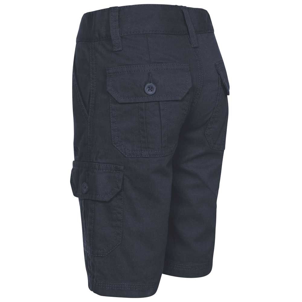 Material: Cotton. Flat waist with inner elastication. 2 front cargo pockets. 2 rear patch pockets. Waist size: 2-3yrs (20in), 3-4yrs (21in), 5-6yrs (22in), 7-8yrs (23in), 9-10yrs (24in), 11-12yrs (26in).