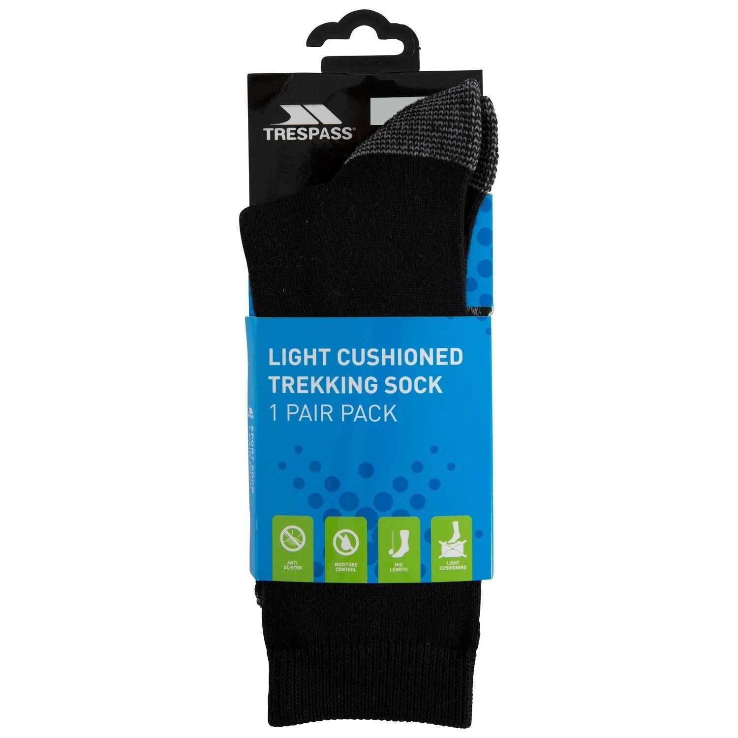 Material: 78% acrylic, 21% polyester, 1% elastane. Light cushioned sports sock. Mid-length. Extra thick cushioning. Breathable. Moisture control.