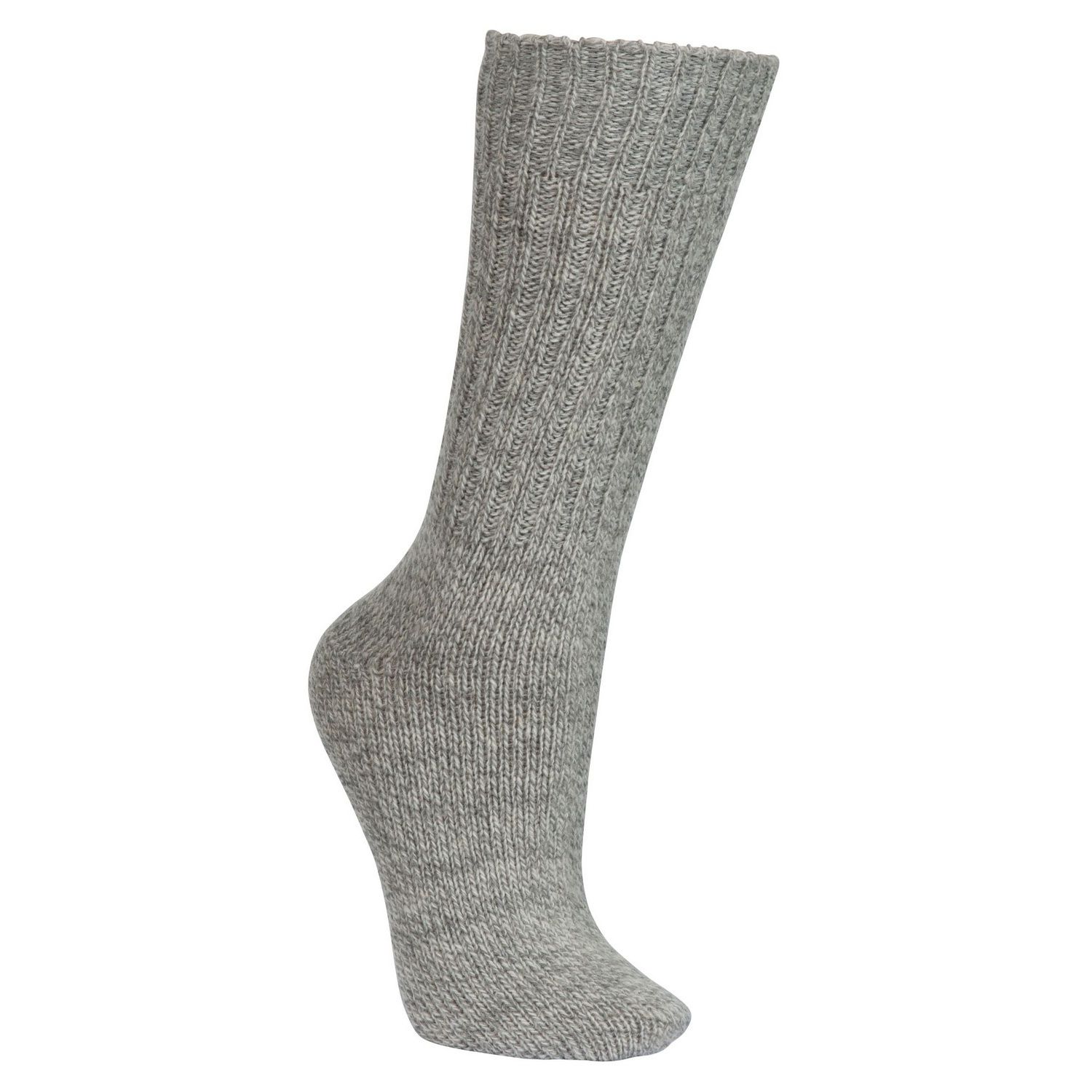 Material: 48% wool, 47% acrylic, 4% polyester, 1% elastane. Chunky knit wool blend sock. Mid-calf. Heavy rib construction.