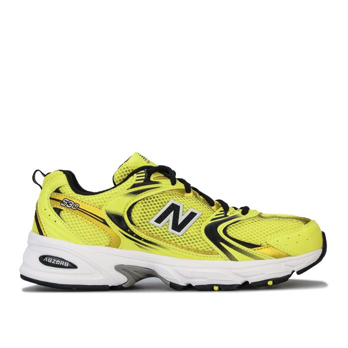 Mens New Balance 530 Trainers in sulphur yellow - black.<BR><BR>- Breathable mesh upper with synthetic overlays.<BR>- Lace up fastening.<BR>- Padded collar and tongue.<BR>- Heel pull-on loop for easy on - off.<BR>- Comfortable textile lining.<BR>- Removable cushioned sockliner.<BR>- Premium ABZORB dual-density midsole absorbs impact through a combination of cushioning and compression resistance.<BR>- Rubber outsole.<BR>- Textile and synthetic upper  Textile lining  Synthetic sole.<BR>- Ref: MR530SE