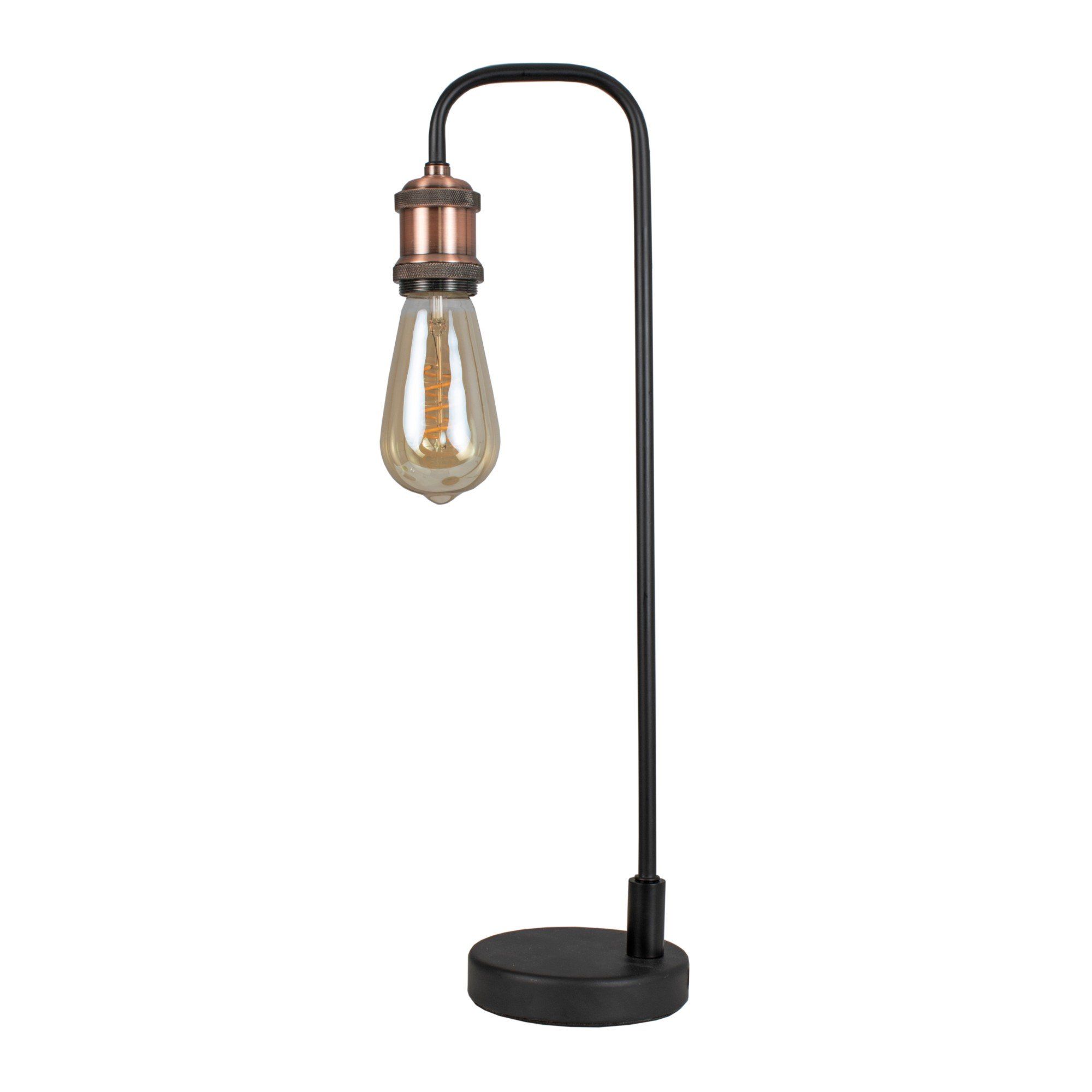 Clark Matt Black and Copper 50cm Table Lamp