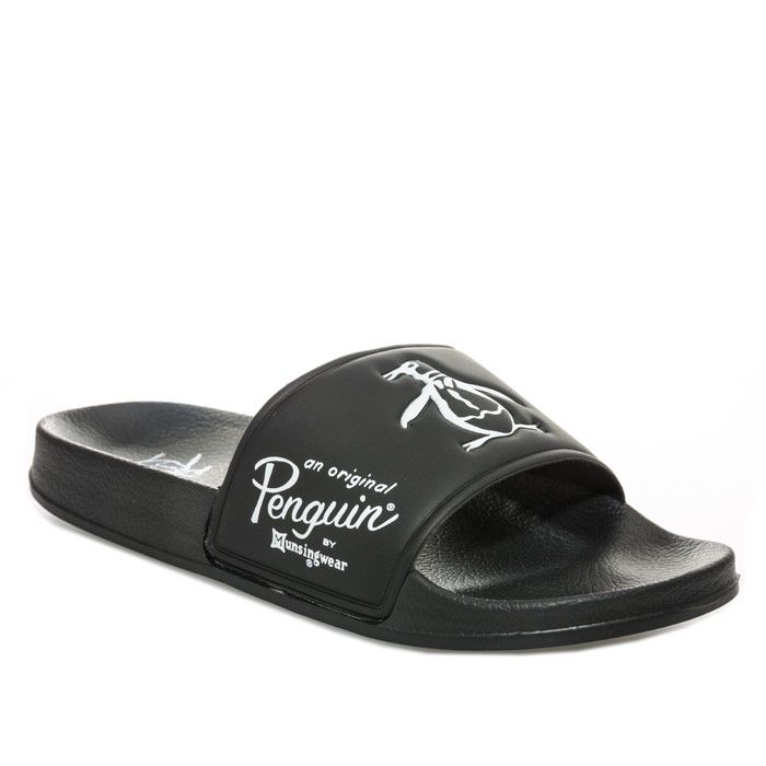 Mens Original Penguin Logo Beach Slider Shoe in Black<BR><BR>- Single Bandage Upper<BR>- Cushioned sole<BR>- Lined bandage<BR>- Contoured footbed<BR>- Branding to heel and bandage<BR>- Synthetic Upper  Textile Lining  Synthetic Sole<BR>- PEN0090842