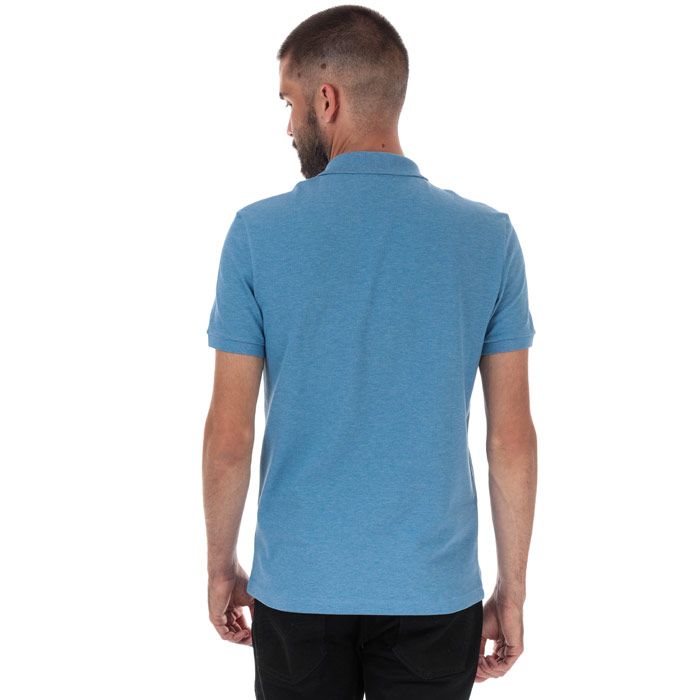 Mens Lacoste Slim Fit Petit Polo Shirt  Blue Marl. <BR><BR>- Signature design. <BR>- Cotton pique combines comfort and elegance.<BR>- Slim fit.<BR>- Ribbed collar and armbands.<BR>- 2-button placket.<BR>- Green crocodile embroidered on chest. <BR>- Cotton 100%. Machine washable.<BR>- Ref: PH401400EUA.