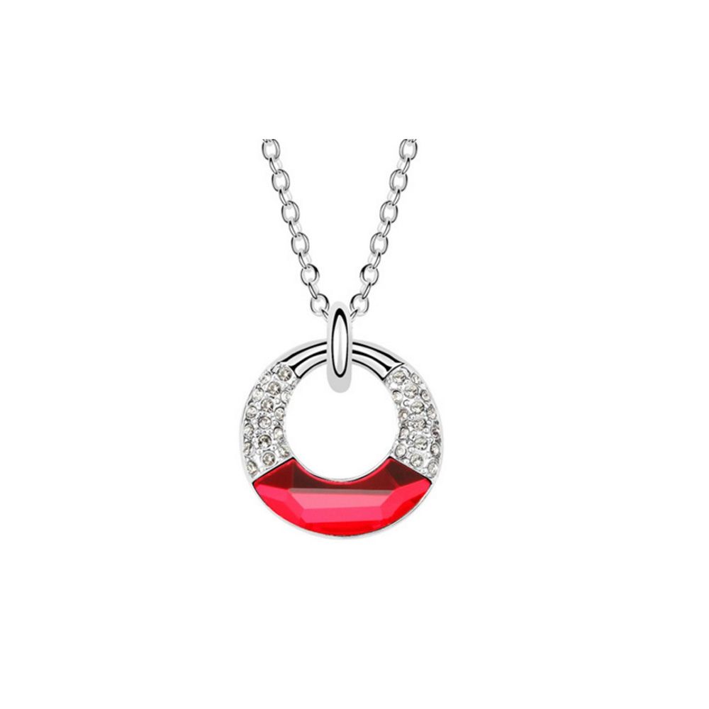 Swarovski - Circle Pendant made with Red Swarovski Crystal Elements
