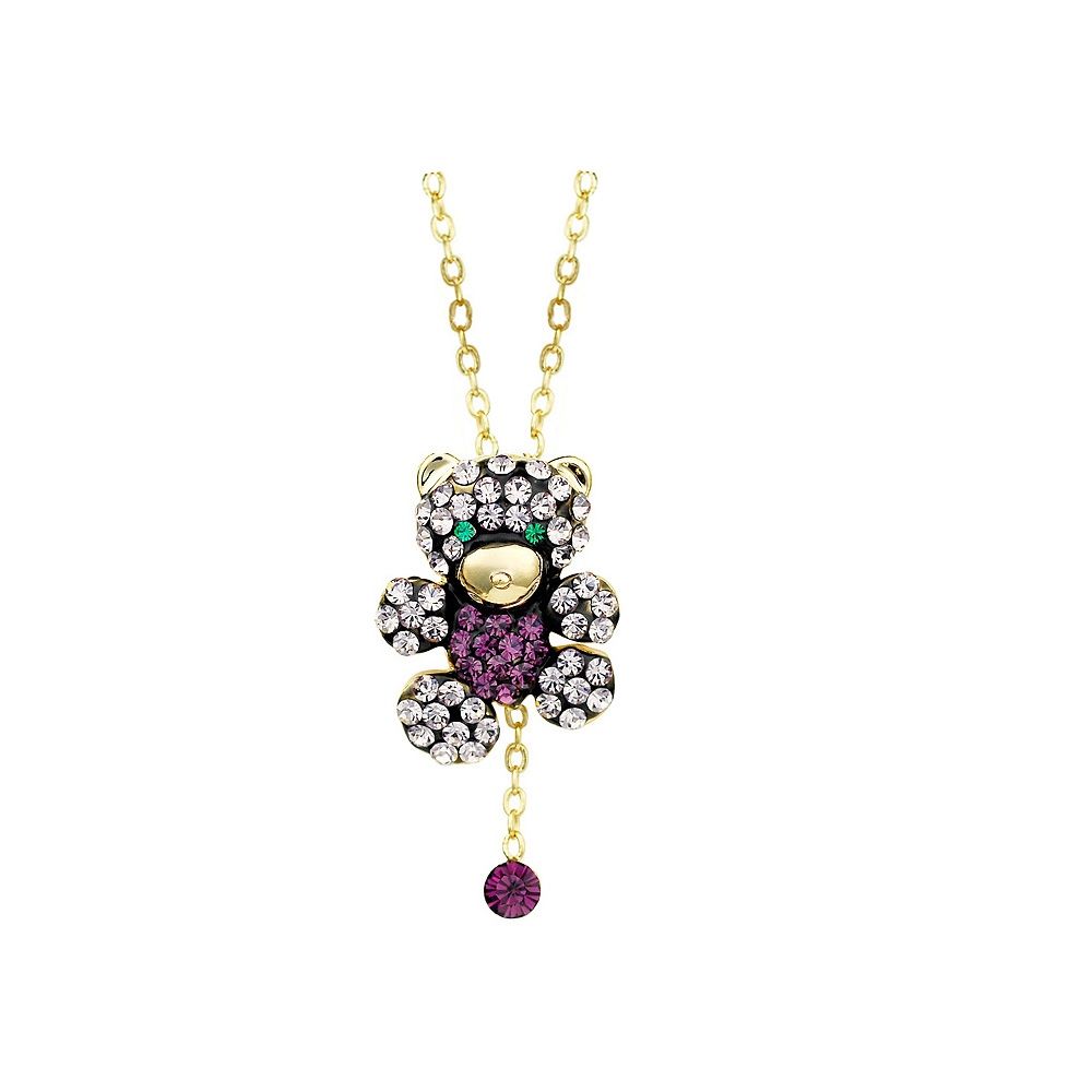 Swarovski - Bear Pendant made with Purple and White Crystal from Swarovski