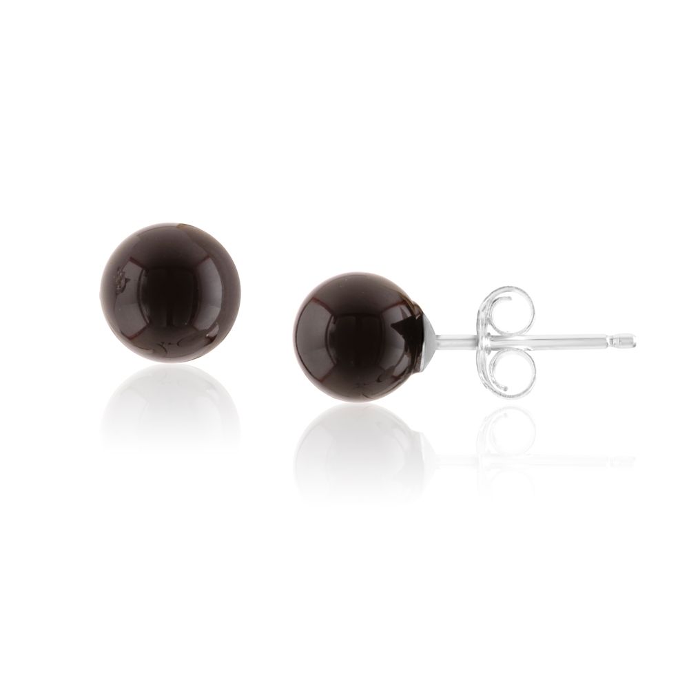 Black Onyx Pearl Gemstones Earrings and 925 Silver
