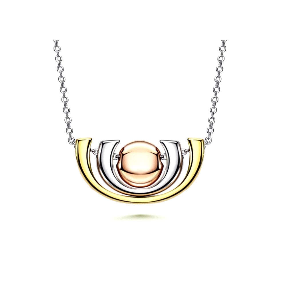 3 Golds and Rhodium Plated Necklace