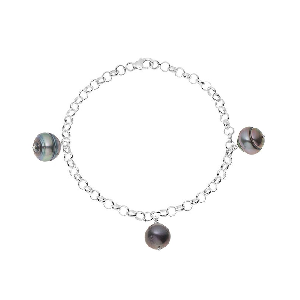 3 Tahitian Pearl Bracelet and 925 Sterling Silver