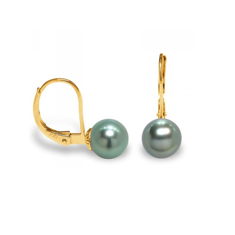Tahitian Pearls Earrings and yellow gold 375/1000
