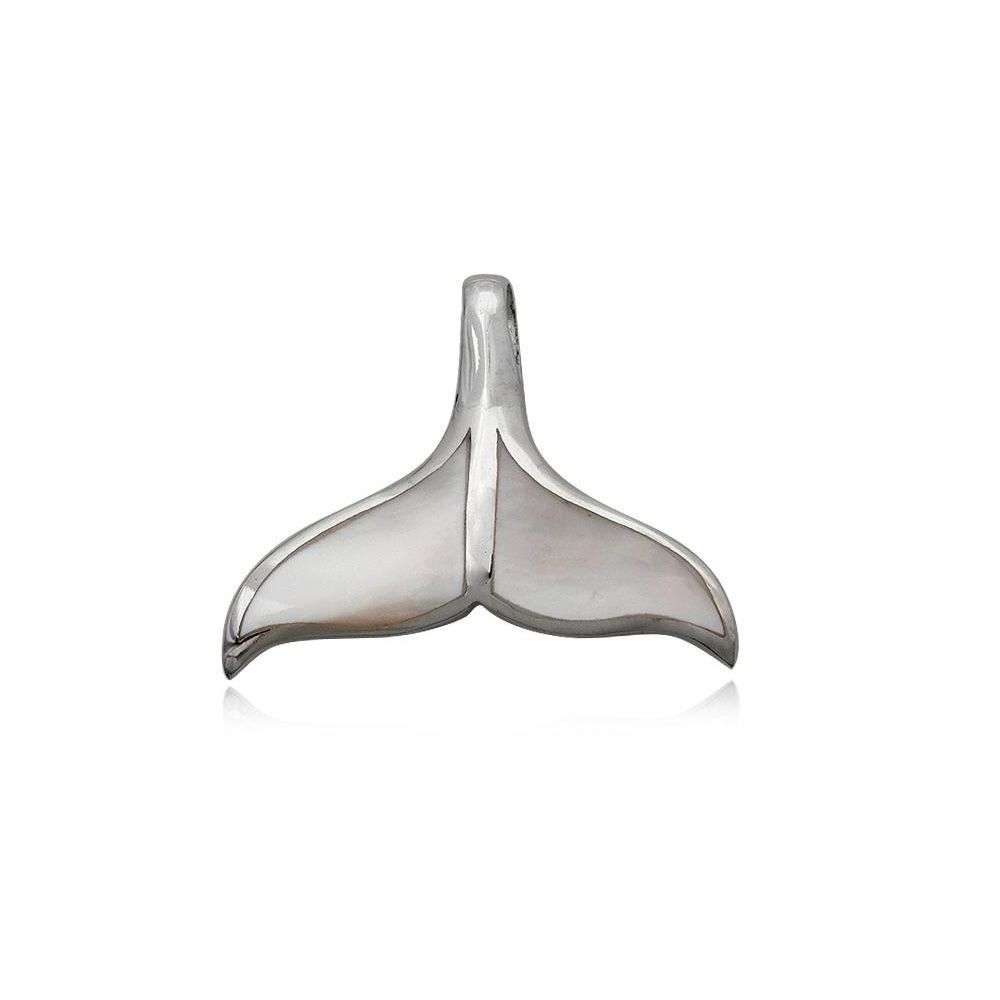 925 Silver Whale Tail Pendant and Mother of Pearl