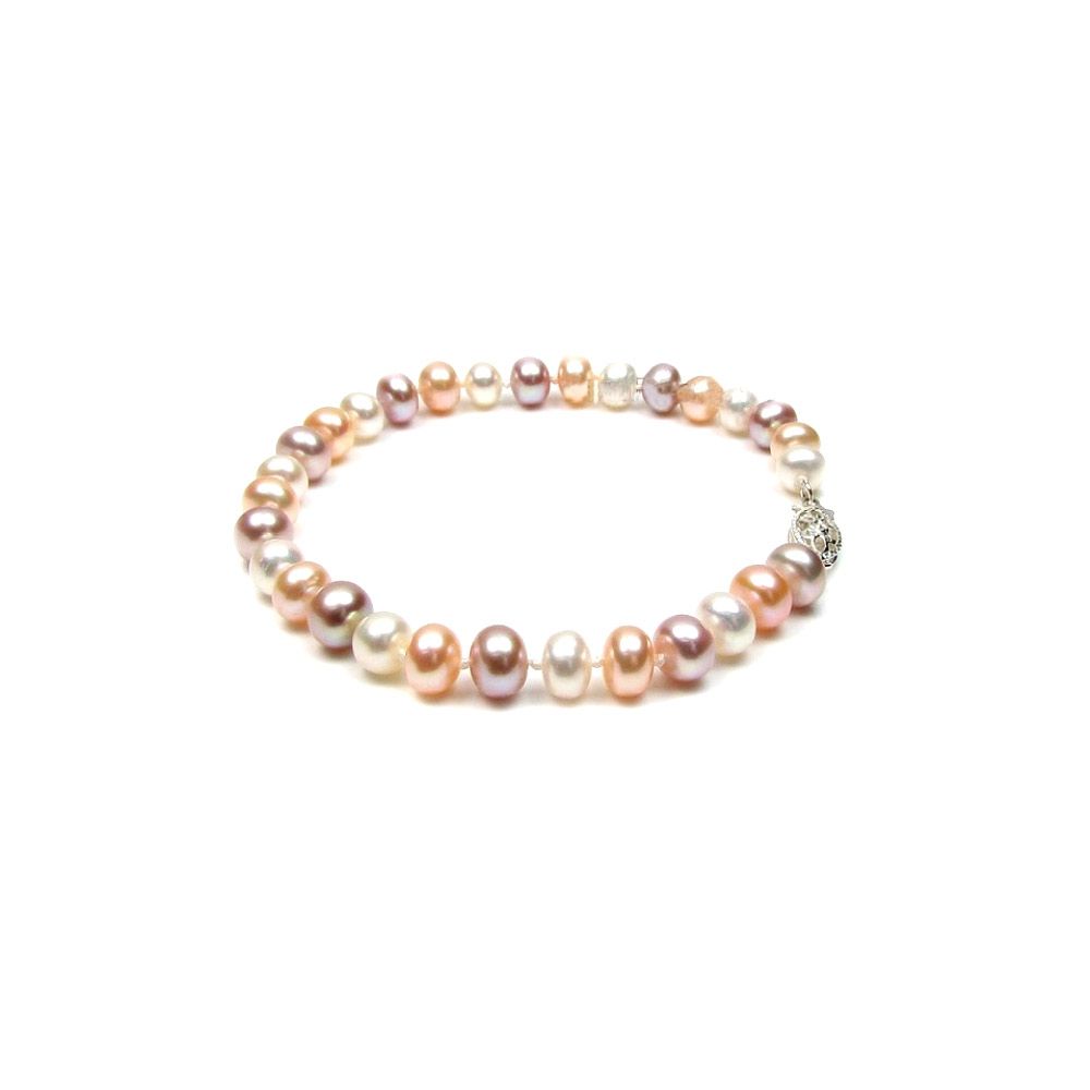 Multicolor Freshwater Pearl Bracelet and 925 Silver