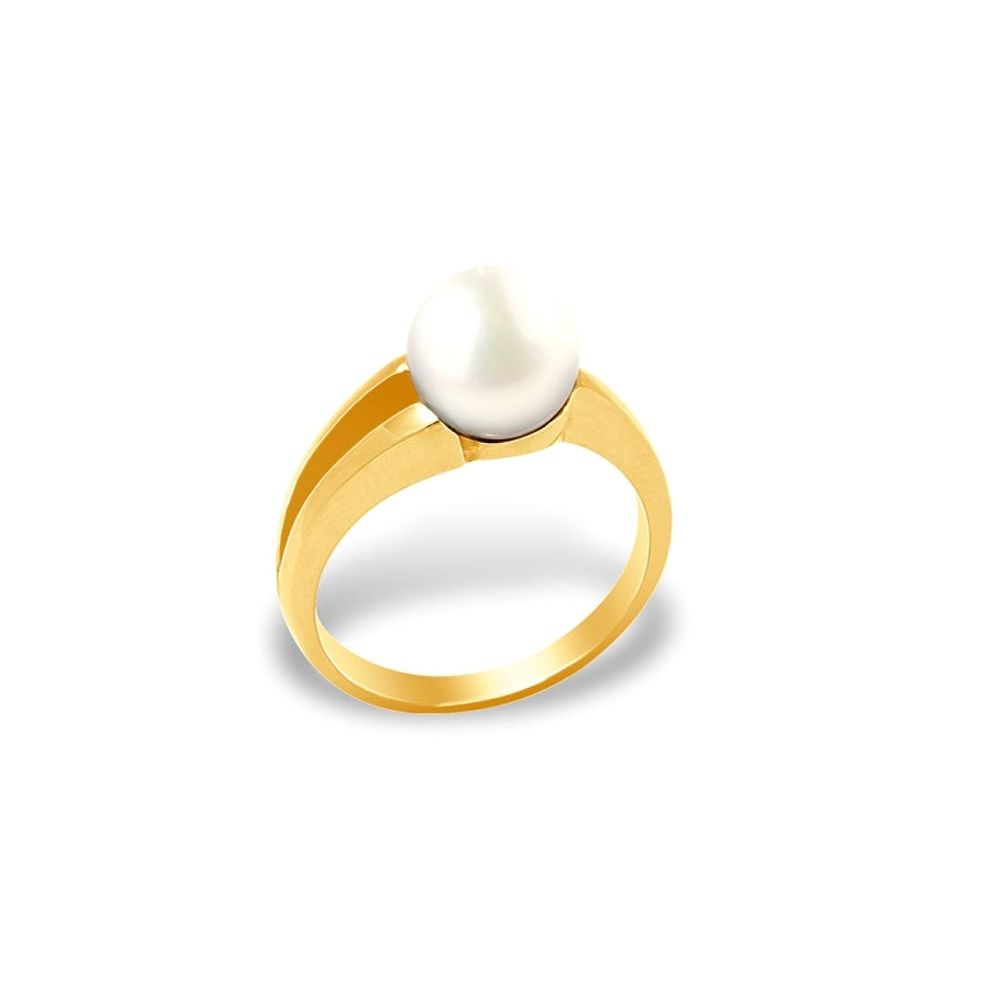 White Freshwater Pearl Ring and Yellow Gold 375/1000 Made in France A classic, this ring is made of genuine freshwater pearl. Shape of the pearl: Round Pearl size: 8 mm Material: Yellow gold 375/1000 Weight of gold: 3.80 gr