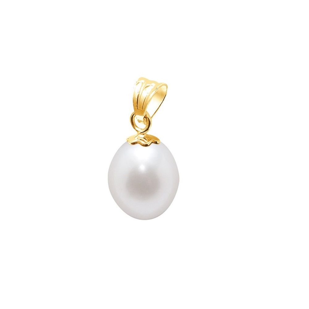 White Freshwater Pearl Pendant and Yellow Gold 750/1000