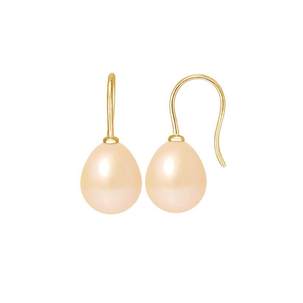 Pink Freshwater Pearls Hooks Earrings and yellow gold 750/1000