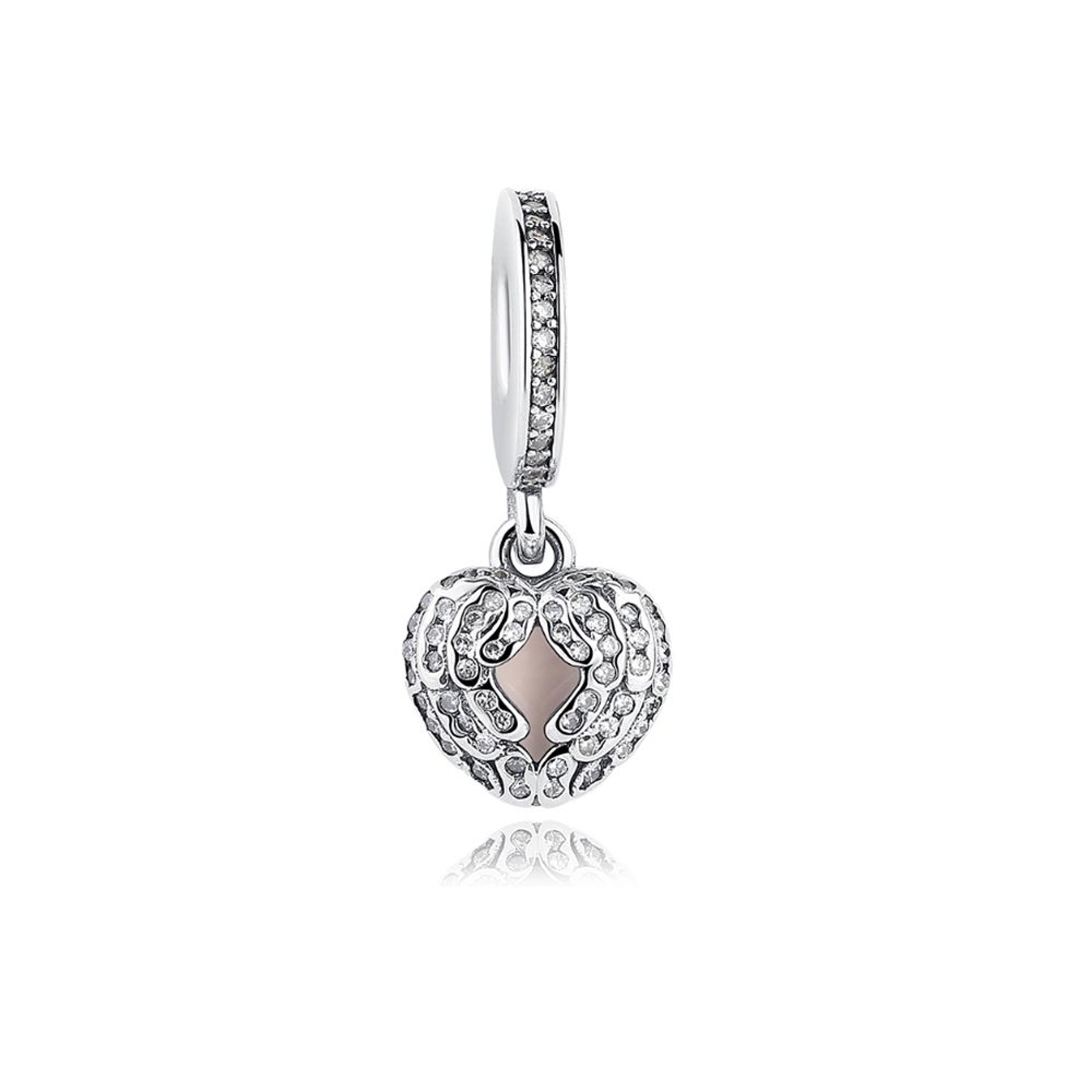 925 Silver Heart Pendant Charms bead