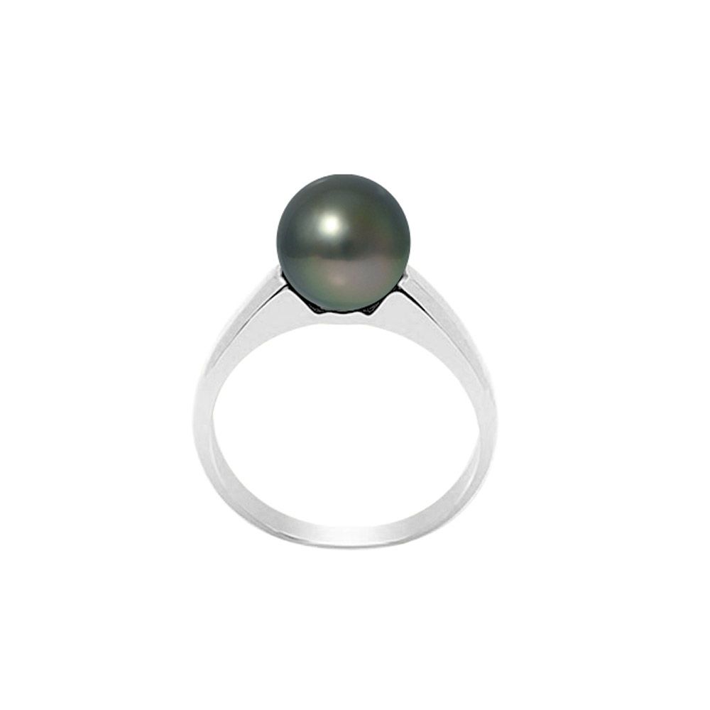 Black Tahitian Pearl Ring 8-9 mm and Silver 925/1000