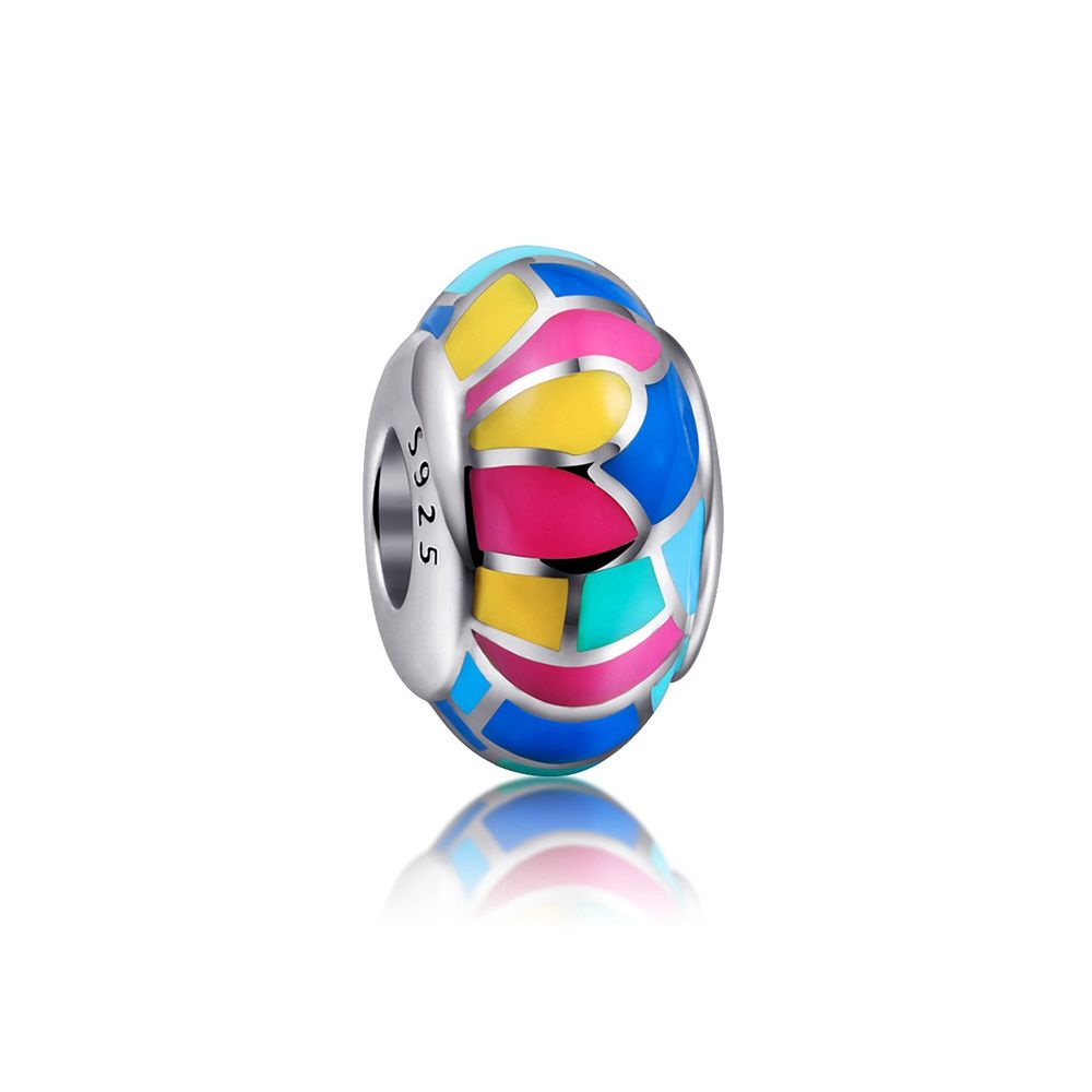 925 Silver Multicolor enamel Charms bead