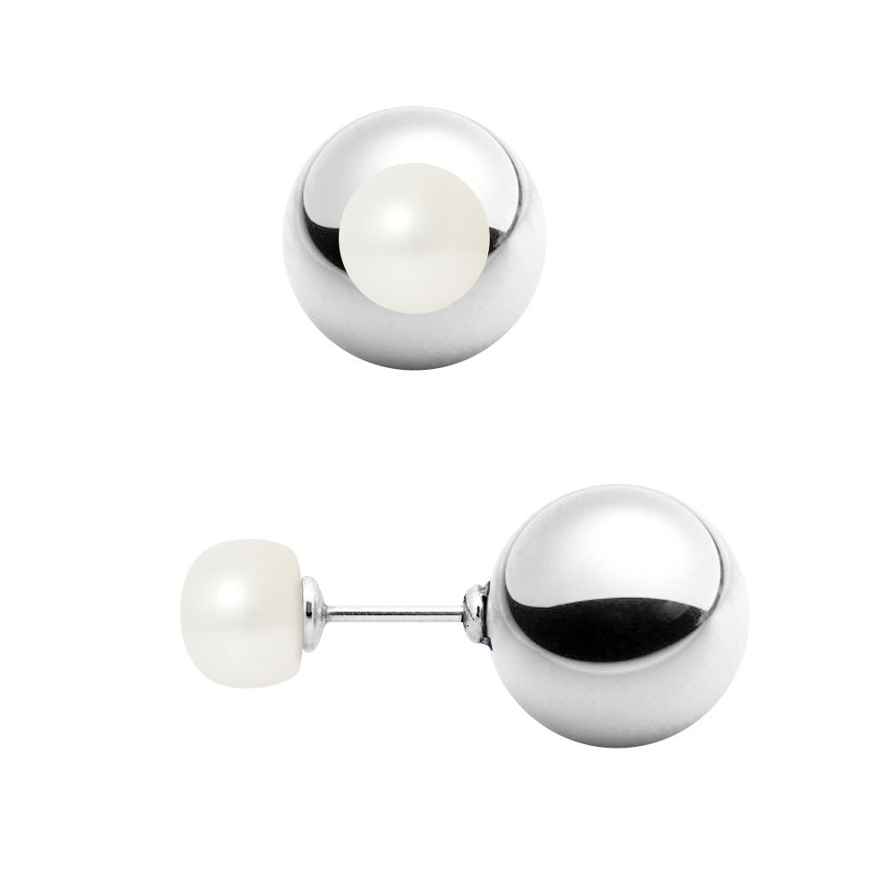White Freshwater Pearl Earrings and 925 Silver