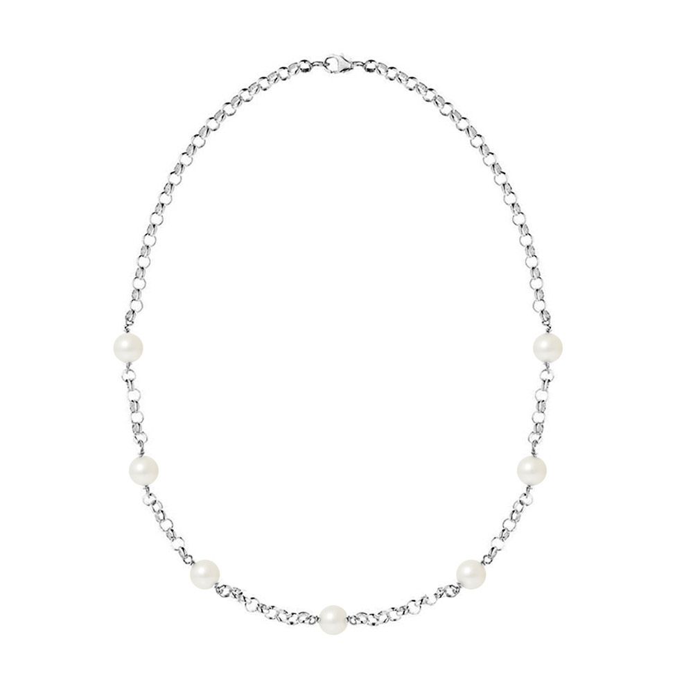 White Freshwater Pearls Necklace and 925 Silver