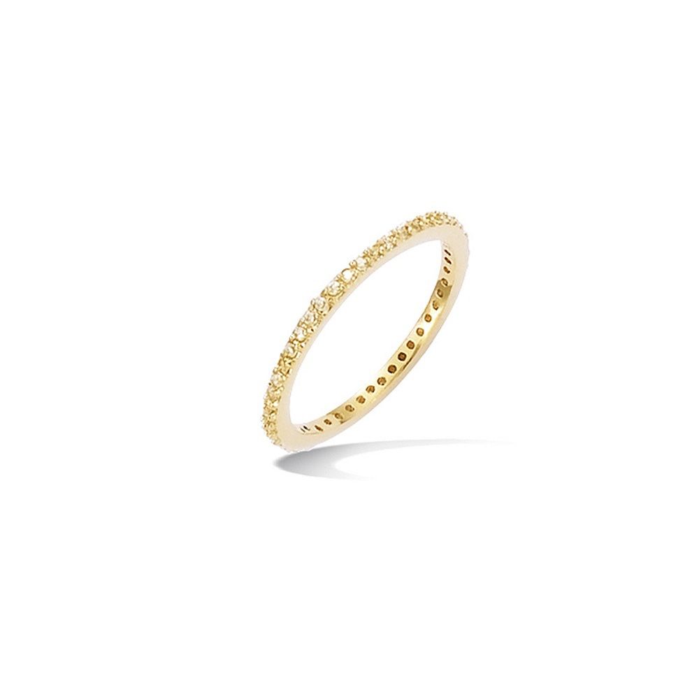 White Zirconium Oxide and Yellow Gold Plated Heart Women Ring
