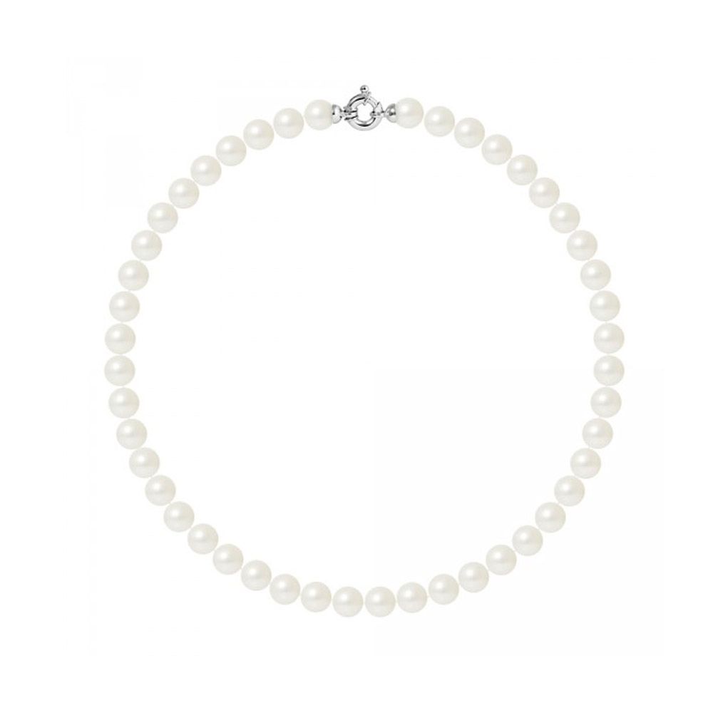 10mm and AA White Freshwater Pearl Women Necklace and 750/1000 white Gold Clasp