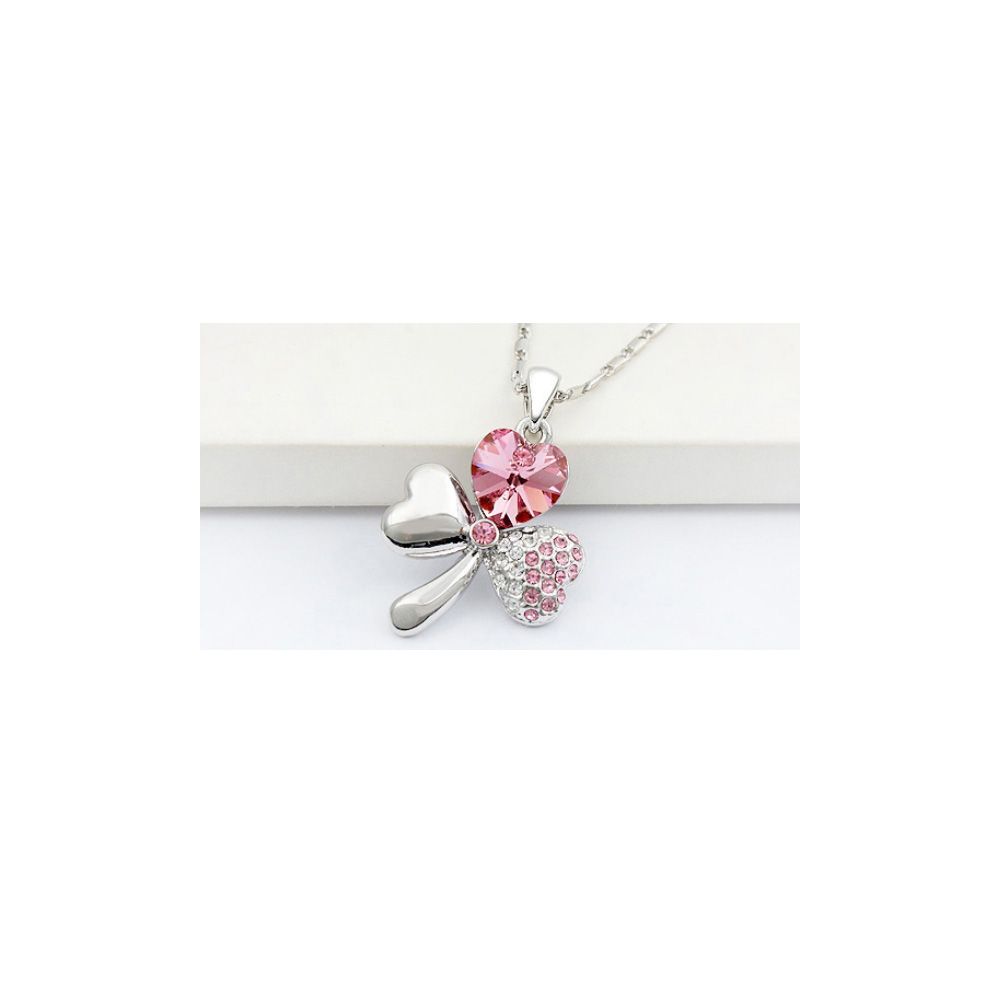 Swarovski - Clover Pendant made with Pink Crystal from Swarovski