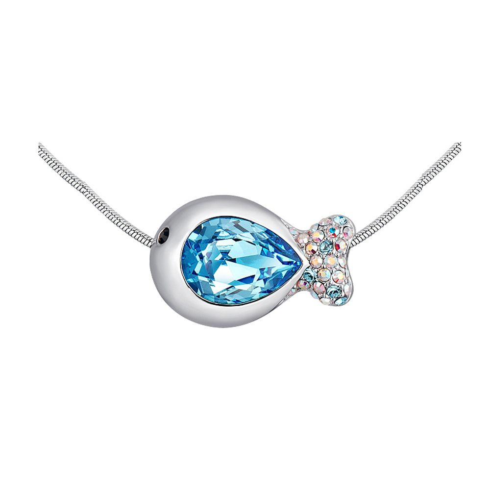 Swarovski - Blue Swarovski Crystal Elements Fish Necklace and Earrings Set