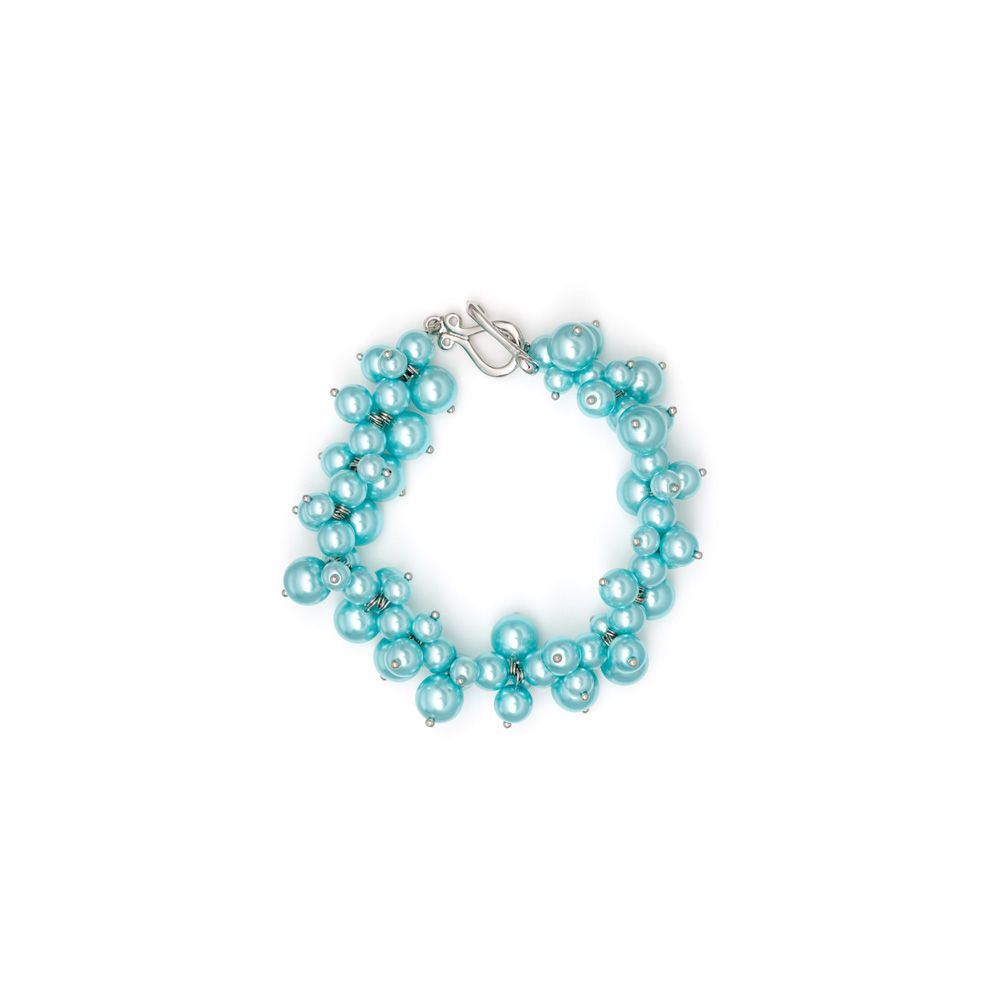 Blue Sky Multi Pearls and Rhodium Plated Bracelet