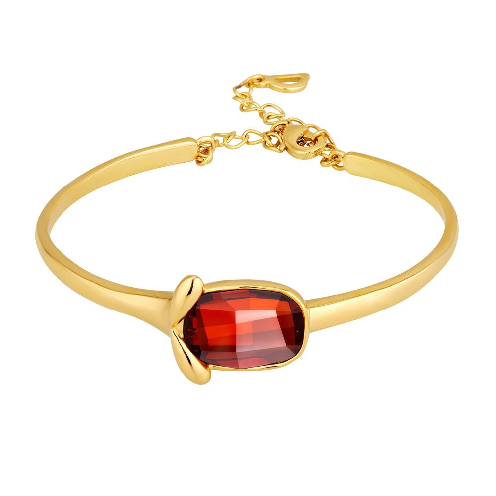 Swarovski - Red Swarovski Crystal Elements Bangle Bracelet and Yellow Gold Plated