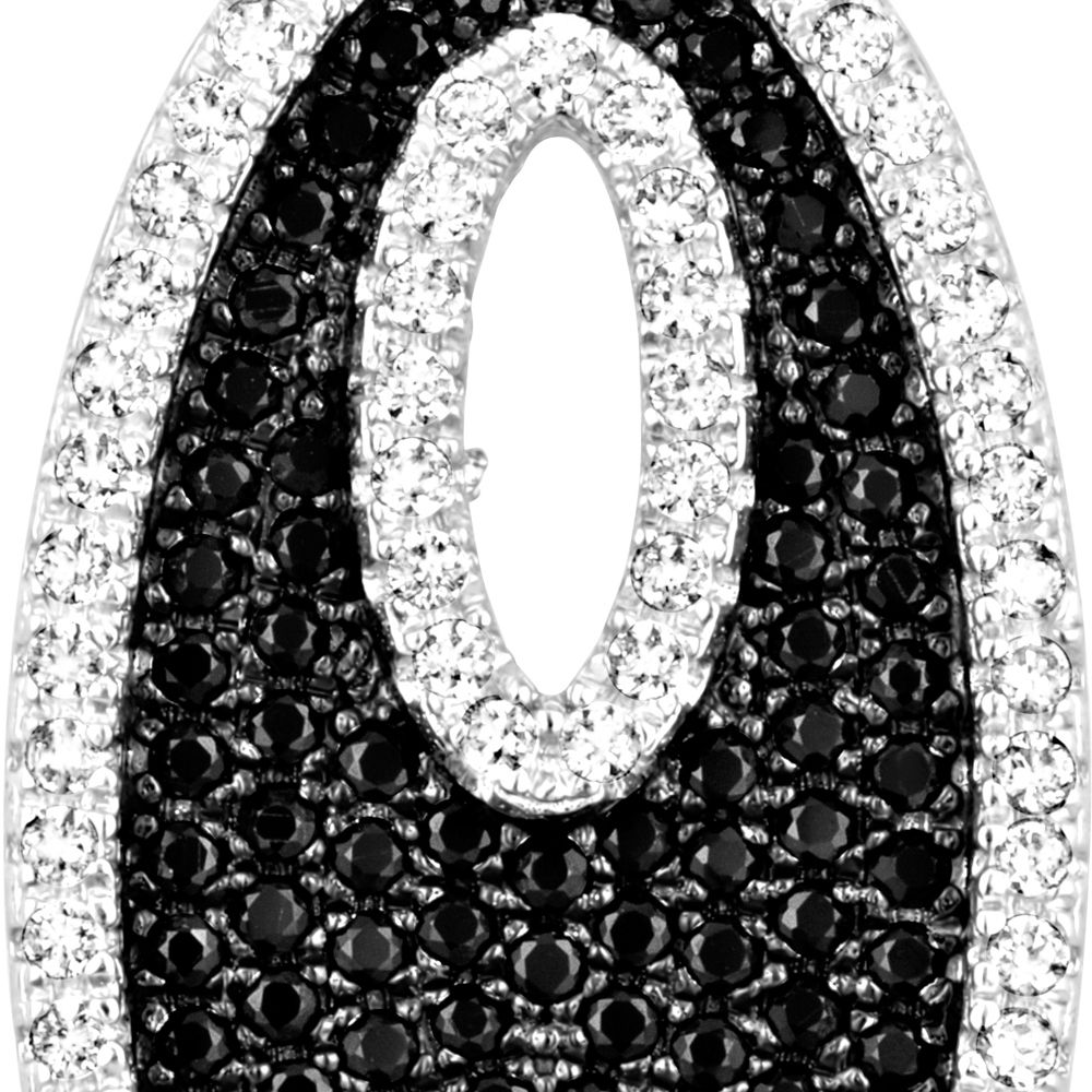 Swarovski - Black and White Swarovski Zirconia Crystal Pendant and Silver