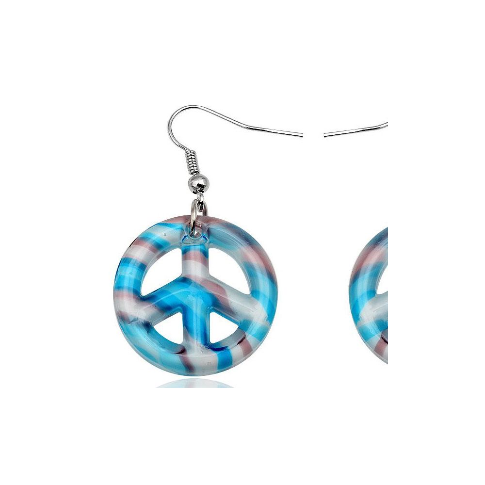 Blue Murano Glass Peace Earrings