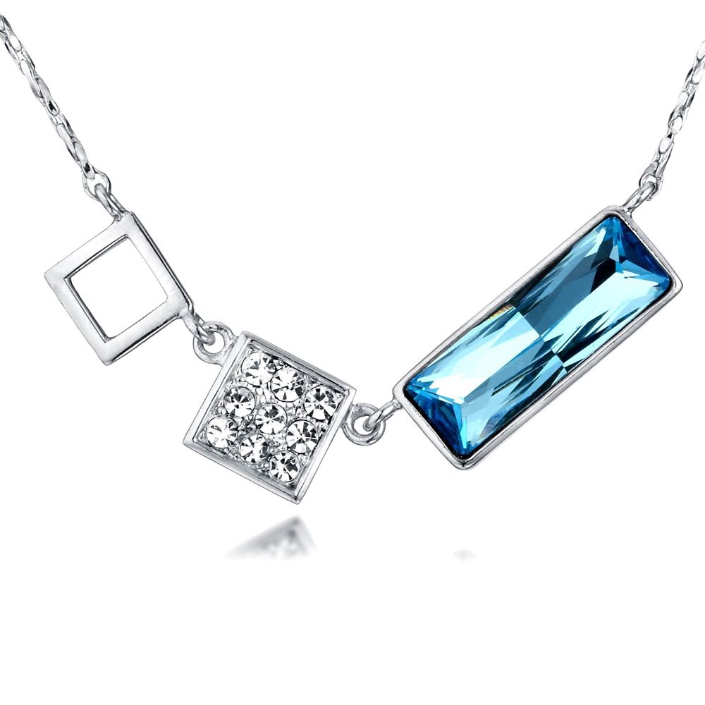Swarovski - Blue and White Swarovski Crystal Elements Necklace