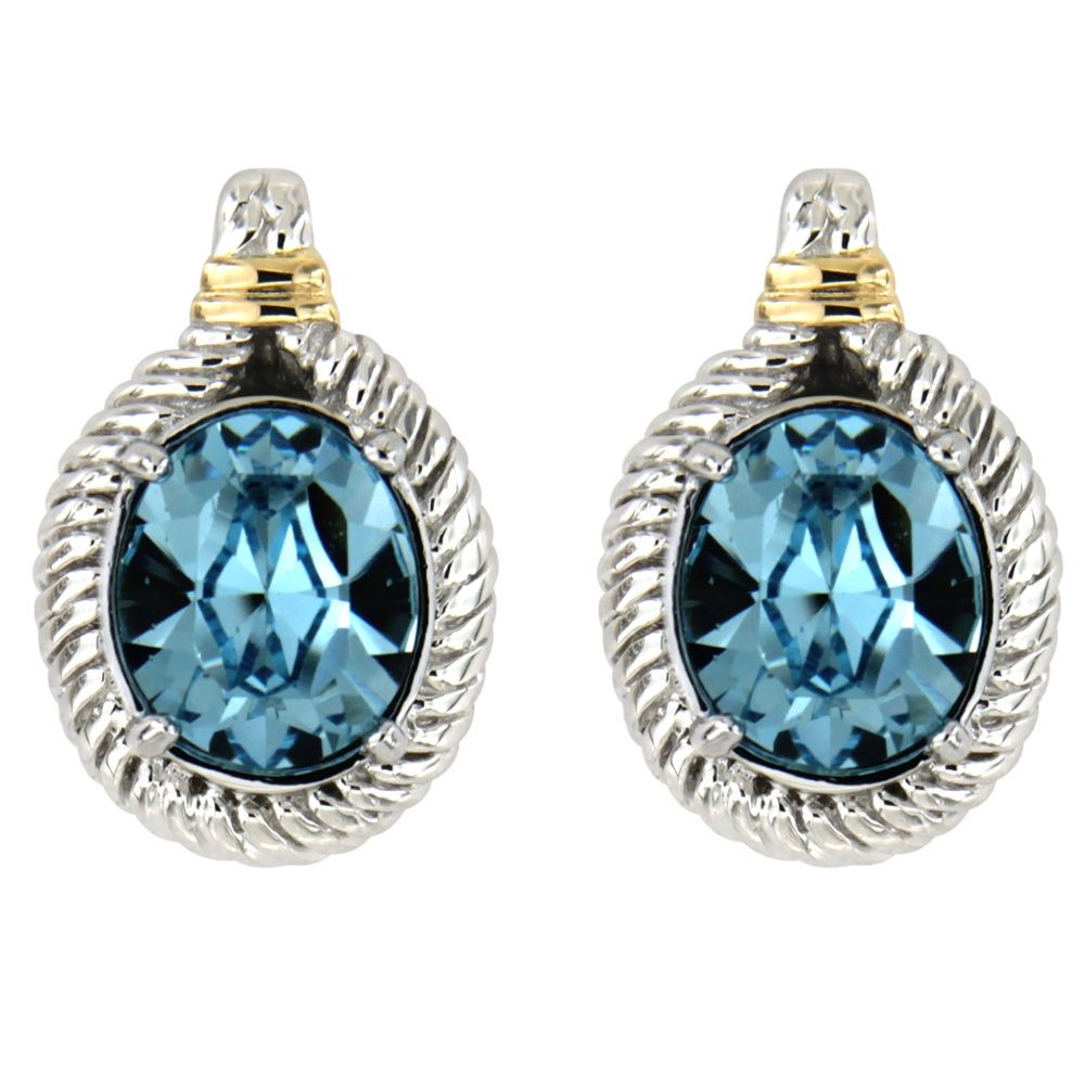 Swarovski - Blue Swarovski Elements Crystal and 925 Silver Earrings