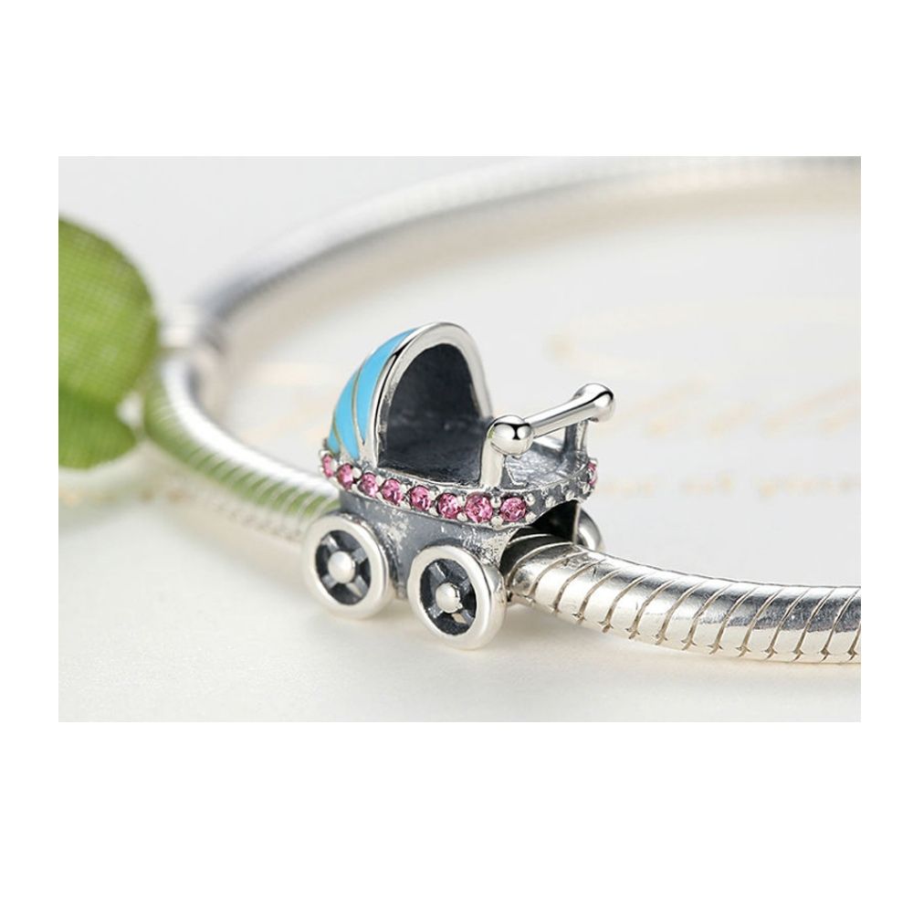 925 Silver Baby Buggy Charms bead