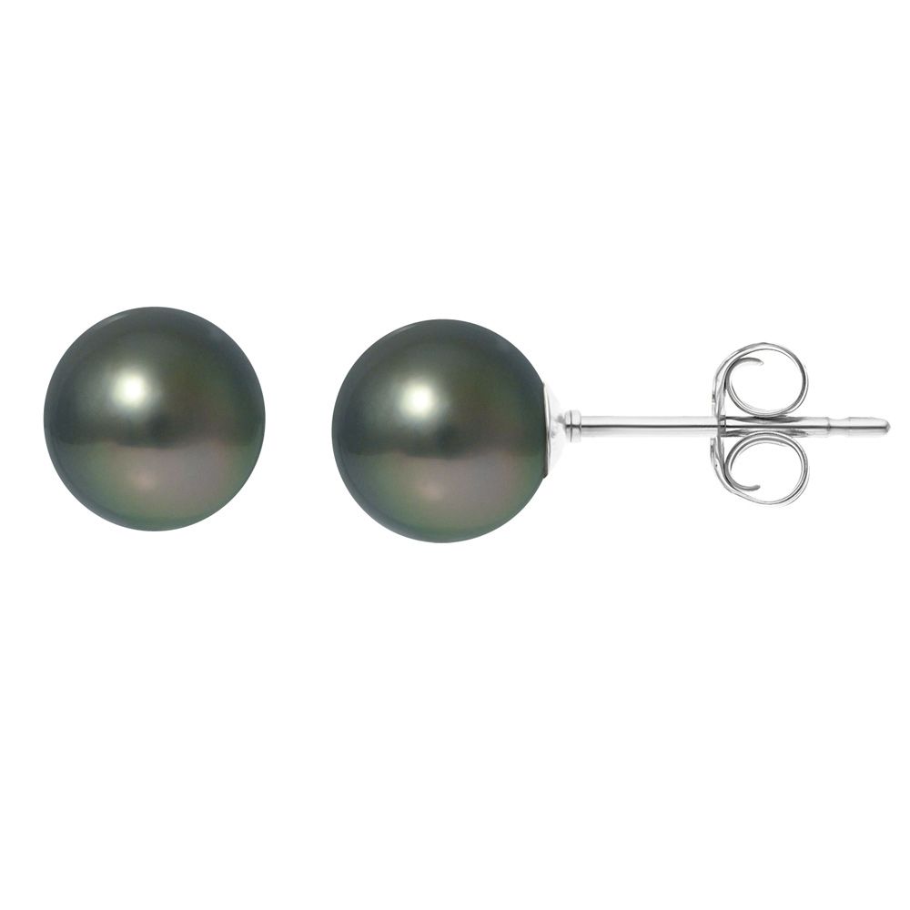 Black Tahitian Pearl Earrings and Silver 925/1000