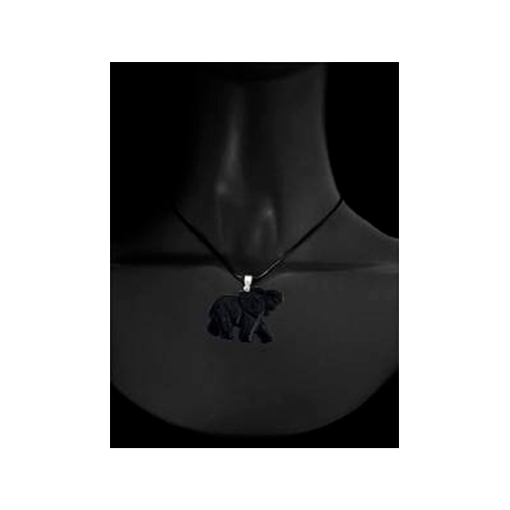 Elephant Pendant in Black Sandstone and 925 Silver Superb pendant in shape of an Elephant. Mounting in 925 silver. Gem : Black Sandstone Size : 3.1 x 3.8 cm Weight : 11.14 gr