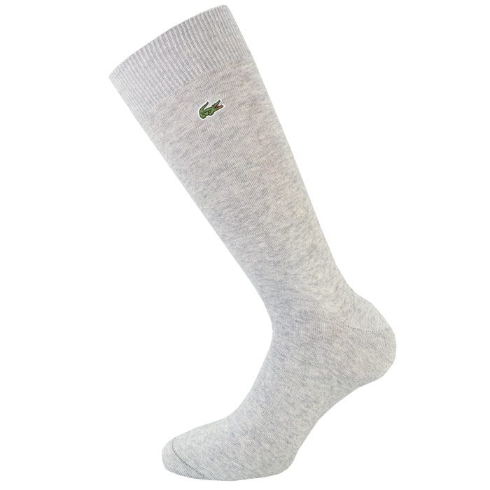 Mens Lacoste Stretch Cotton Socks  Grey. <BR><BR>- Soft ribbing.<BR>- High stretch for high comfort. <BR>- Reinforced heels and tips.<BR>- 71% cotton  24% polyamide  3% elastane. Machine washable. <BR>- Ref: RA630000CCA