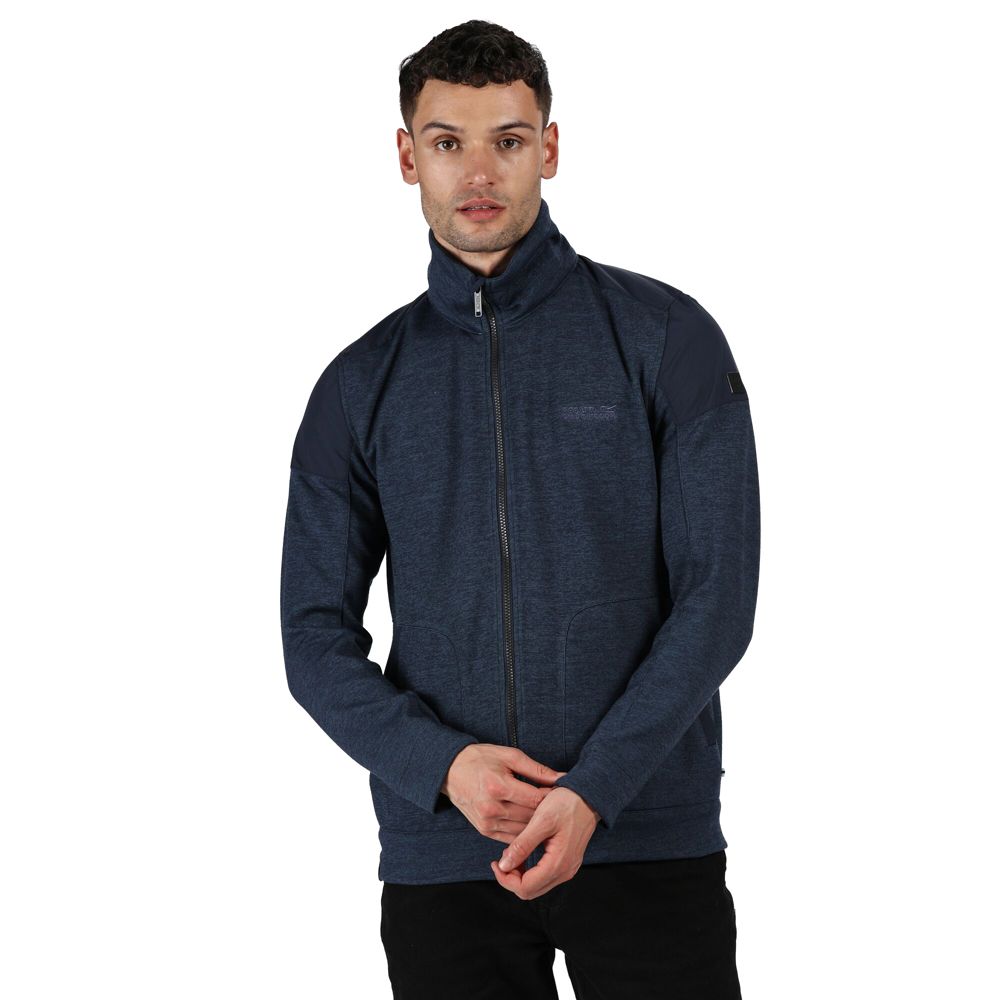 325gsm 82% Polyester/15% Viscose/3% Elastane marl knit effect fabric.Full dull classic grid polyamide ripstop fabric with water repellent finish shoulder overlays.Zipped pocket to sleeve.2 zipped lower pockets.